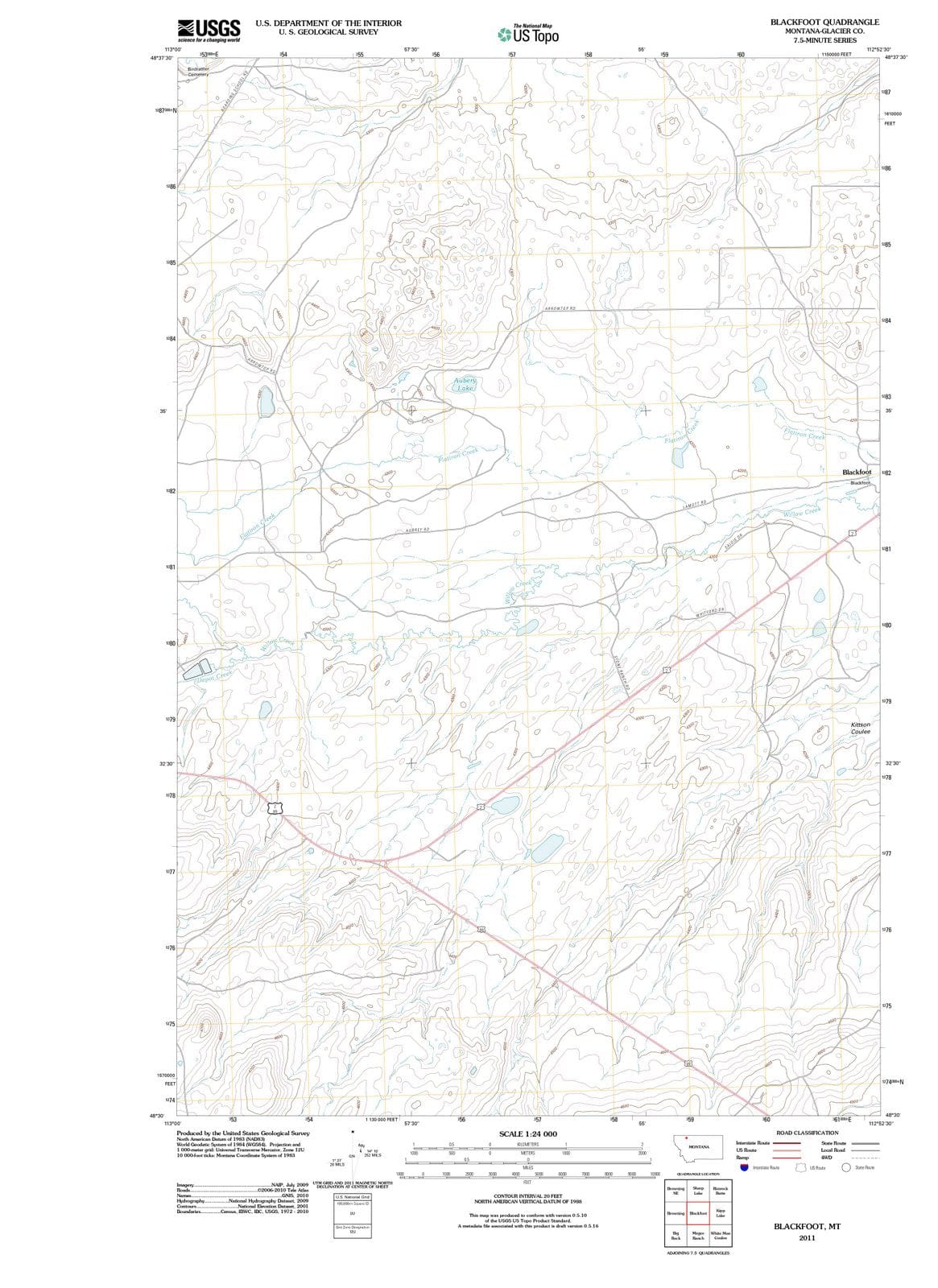 2011 Blackfoot, MT - Montana - USGS Topographic Map