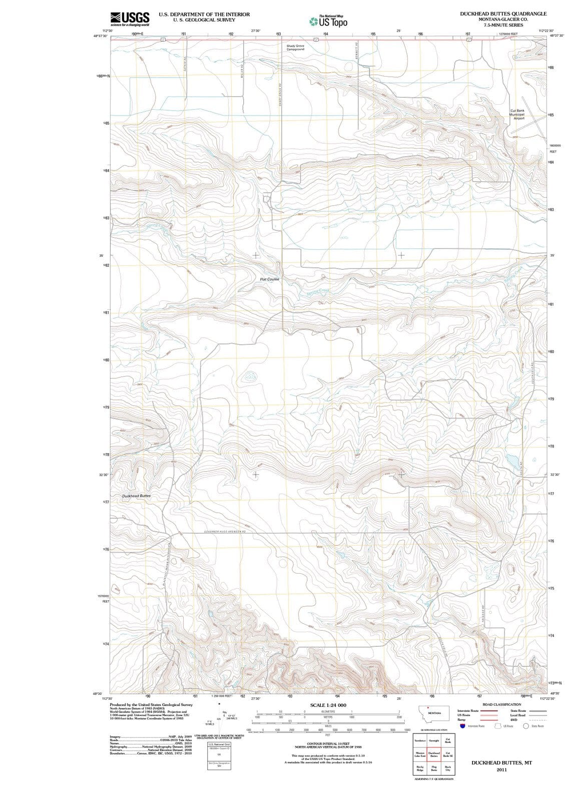 2011 Duckhead Buttes, MT - Montana - USGS Topographic Map