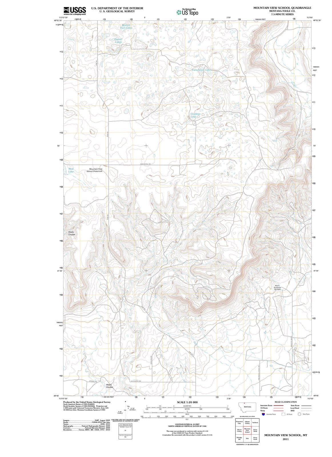 2011 Mountain View School, MT - Montana - USGS Topographic Map
