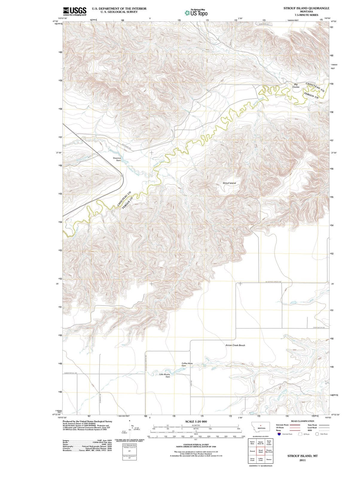 2011 Strouf Island, MT - Montana - USGS Topographic Map