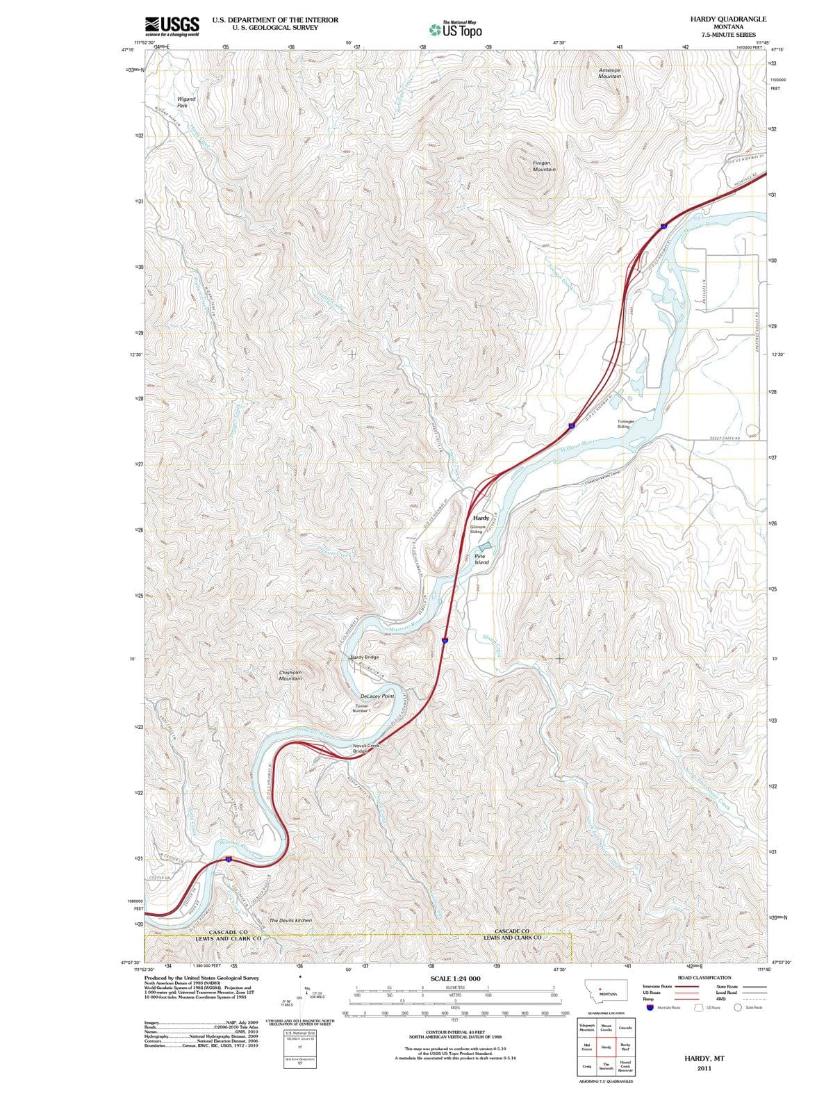 2011 Hardy, MT - Montana - USGS Topographic Map