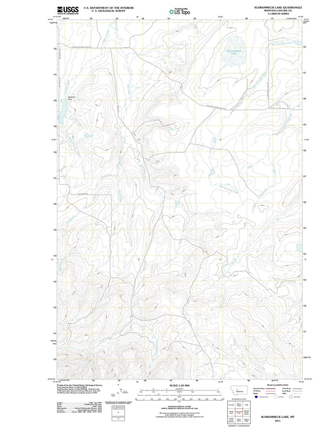 2011 Schrammeck Lake, MT - Montana - USGS Topographic Map