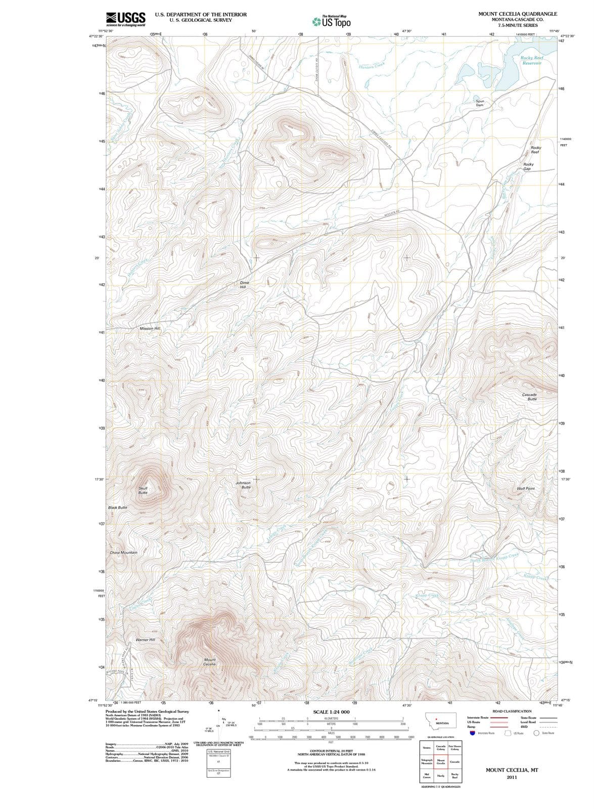 2011 Mount Cecelia, MT - Montana - USGS Topographic Map