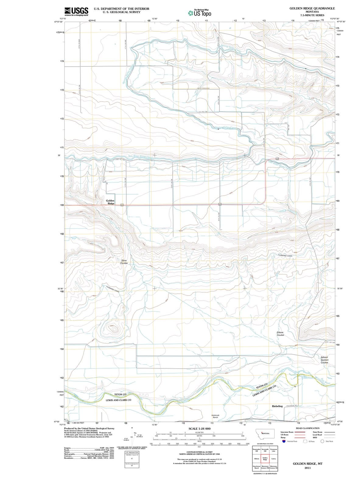 2011 Golden Ridge, MT - Montana - USGS Topographic Map