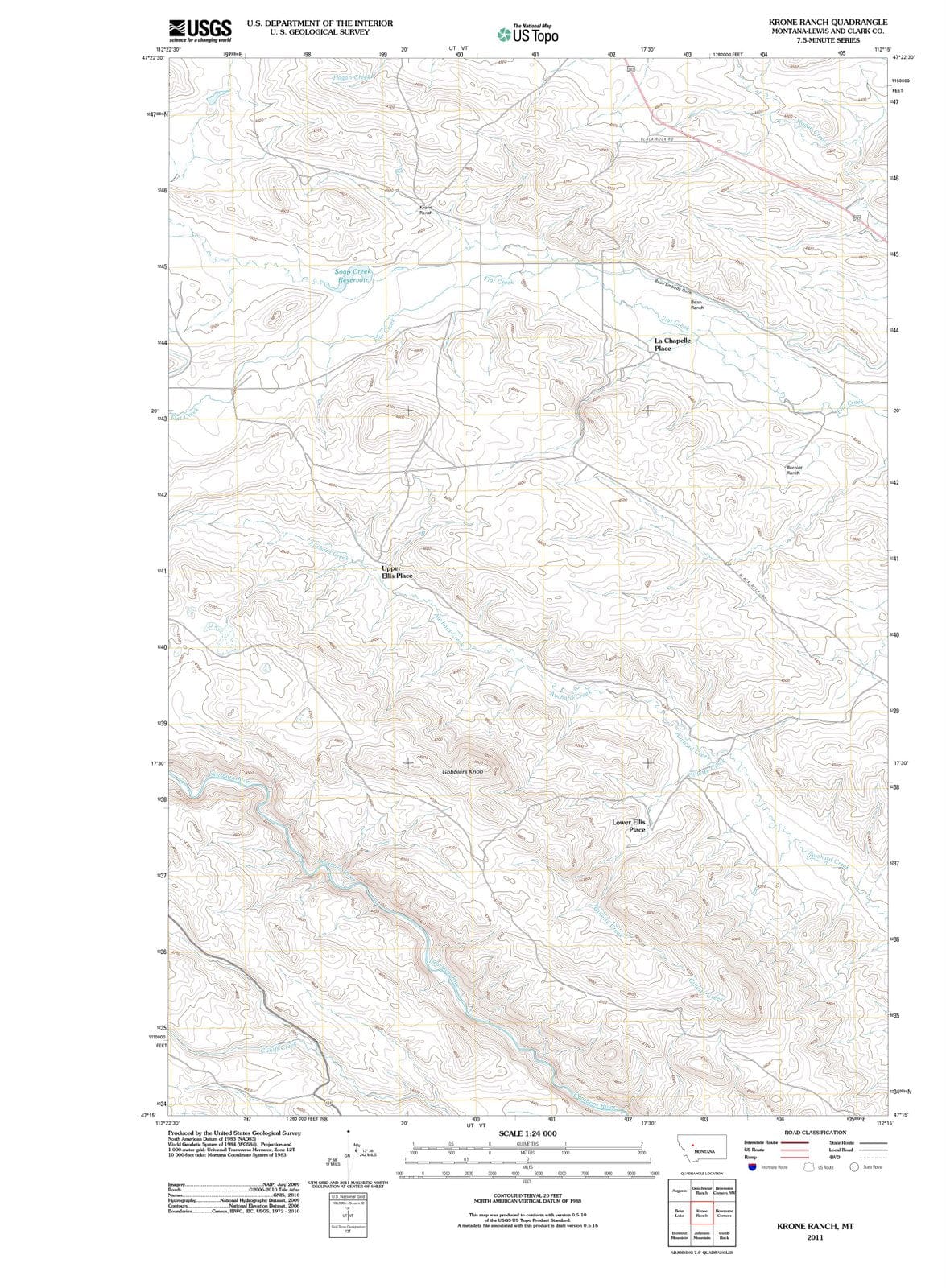 2011 Krone Ranch, MT - Montana - USGS Topographic Map