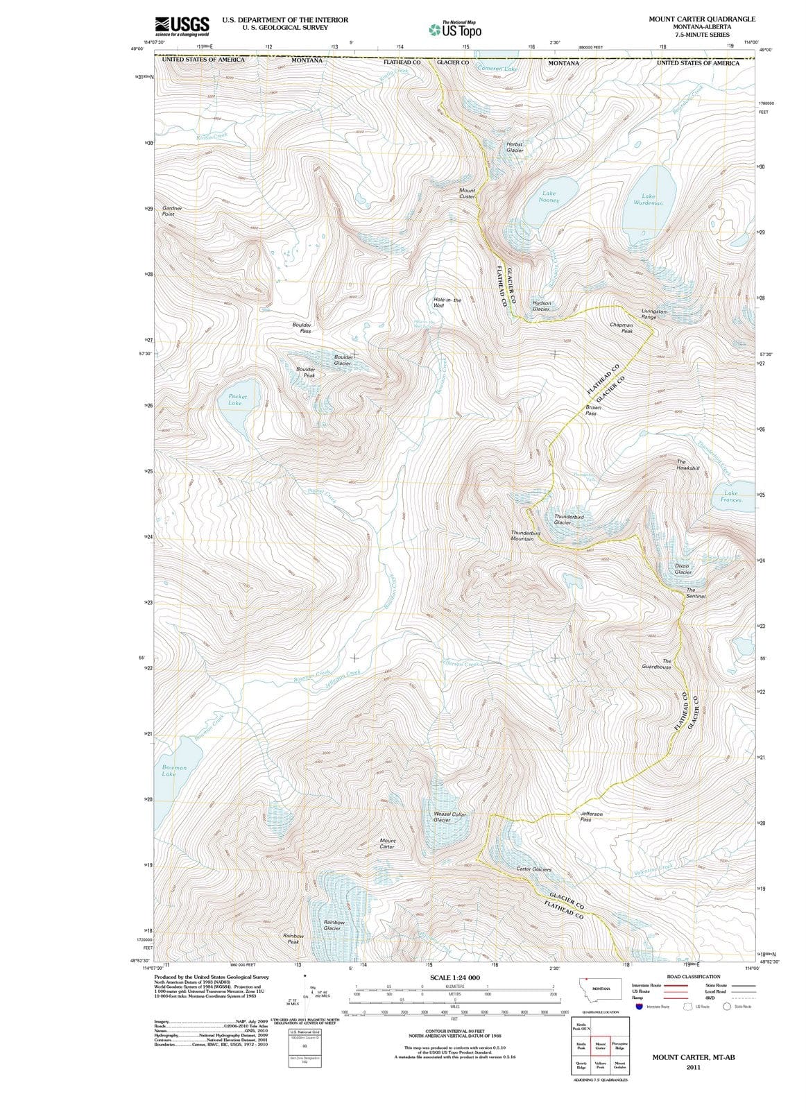 2011 Mount Carter, MT - Montana - USGS Topographic Map