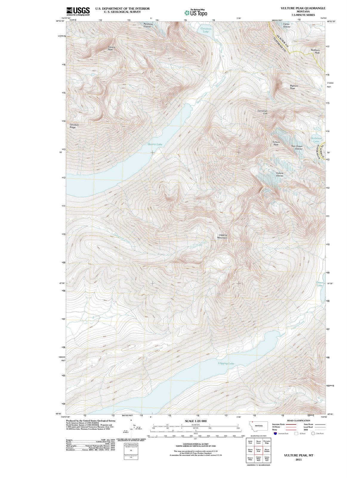 2011 Vulture Peak, MT - Montana - USGS Topographic Map