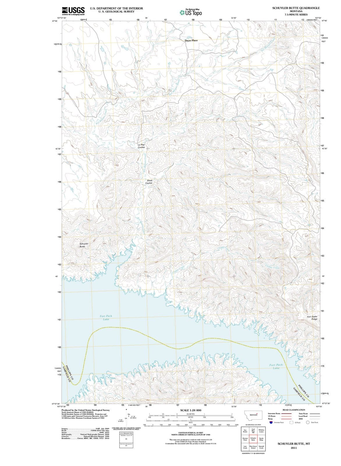 2011 Schuyler Butte, MT - Montana - USGS Topographic Map