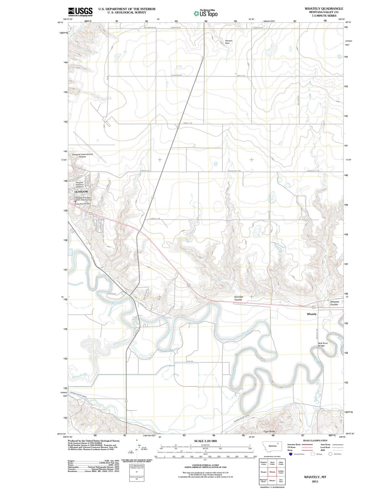 2011 Whately, MT - Montana - USGS Topographic Map