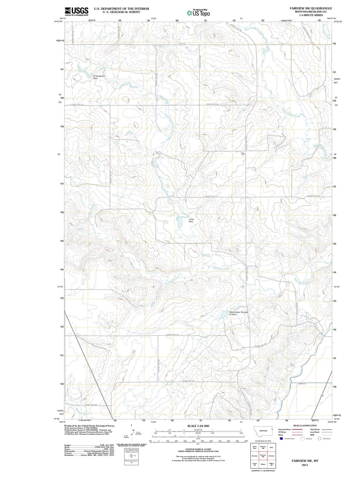 2011 Fairview, MT - Montana - USGS Topographic Map