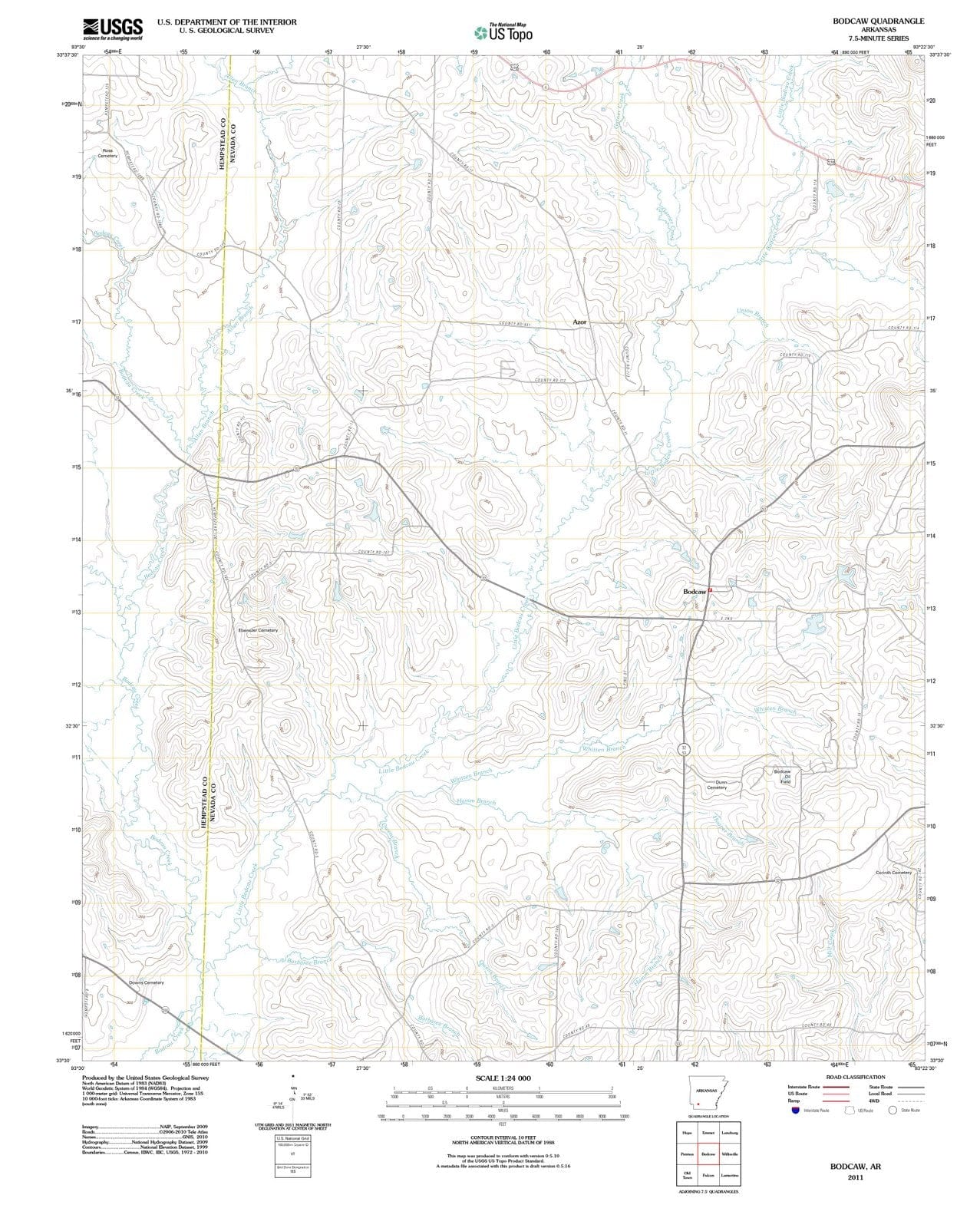 2011 Bodcaw, AR - Arkansas - USGS Topographic Map