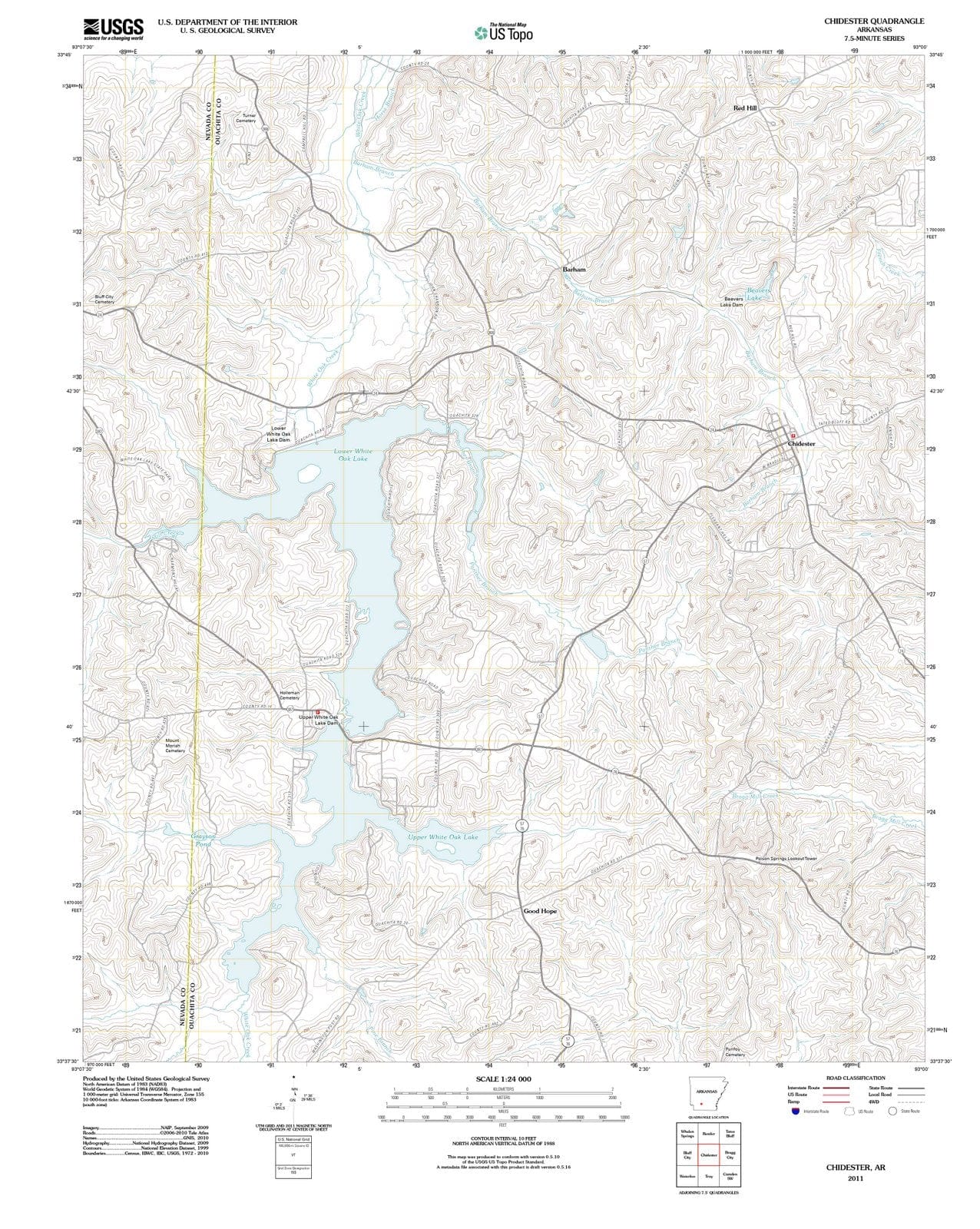 2011 Chidester, AR - Arkansas - USGS Topographic Map