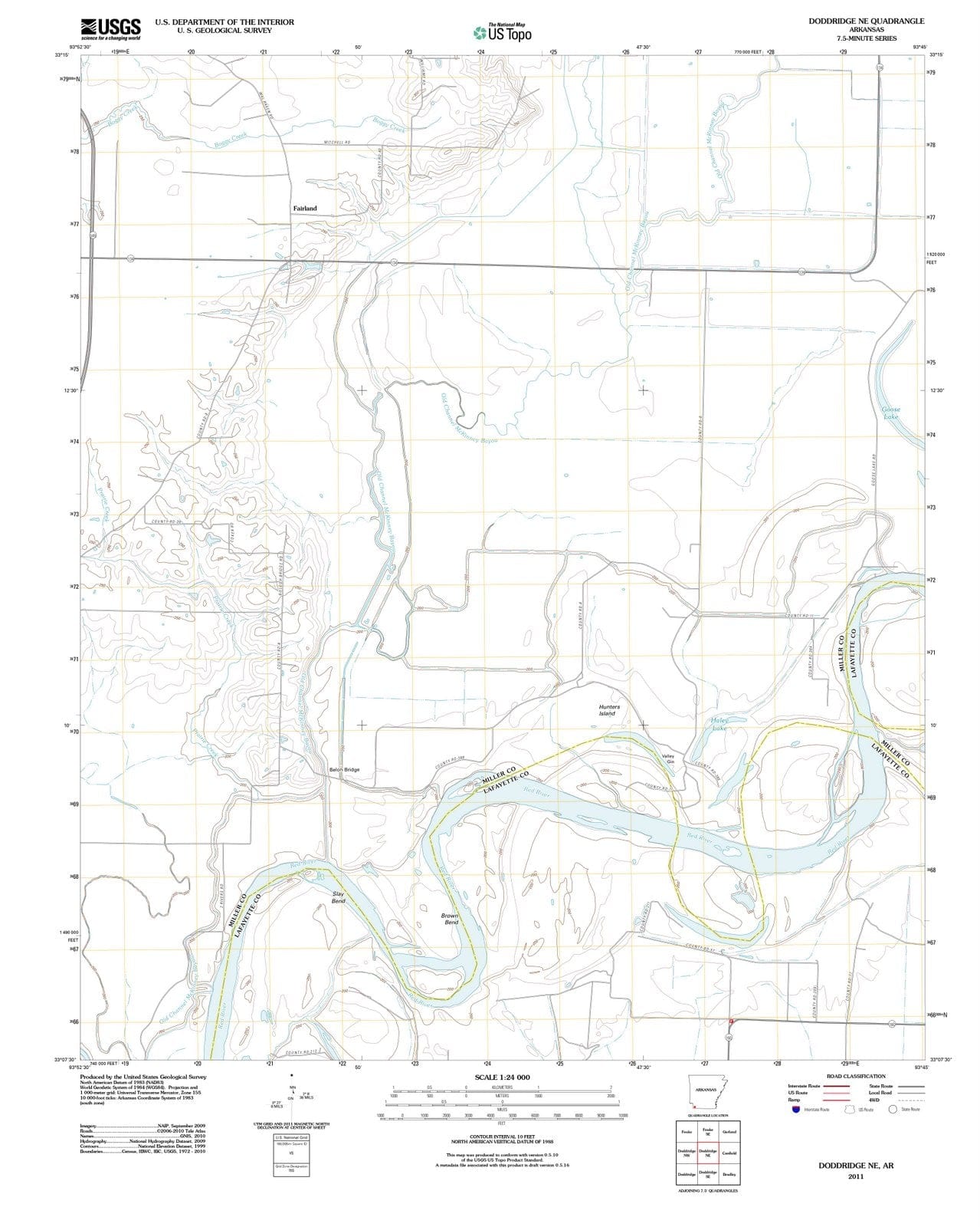 2011 Doddridge, AR - Arkansas - USGS Topographic Map