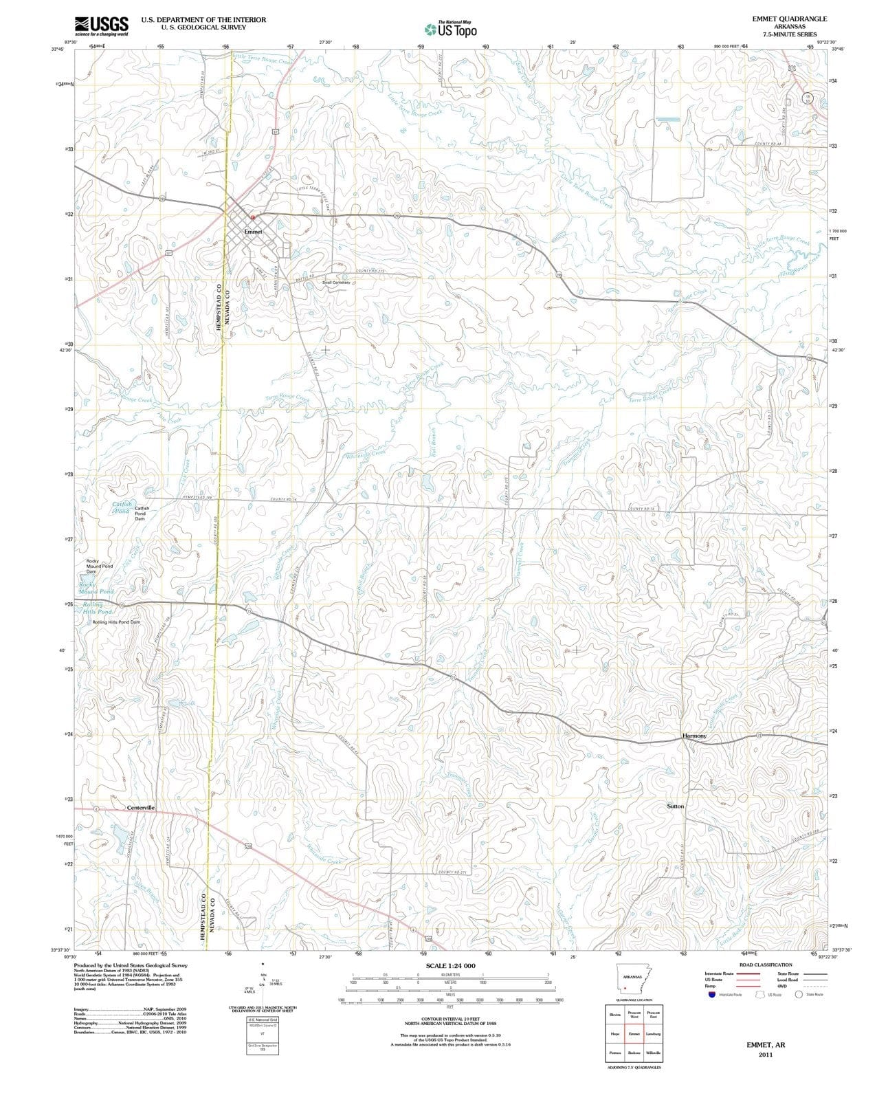 2011 Emmet, AR - Arkansas - USGS Topographic Map