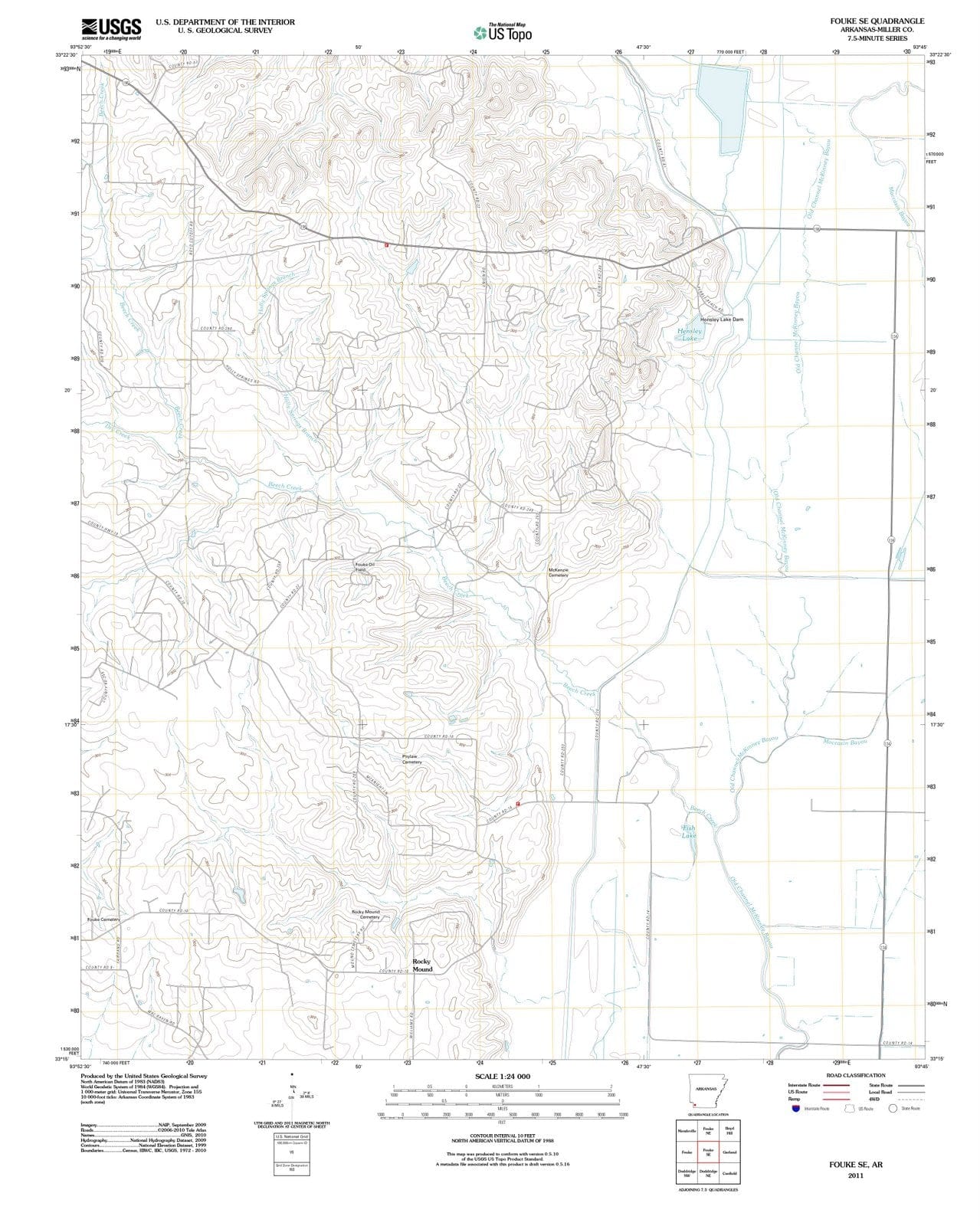 2011 Fouke, AR - Arkansas - USGS Topographic Map