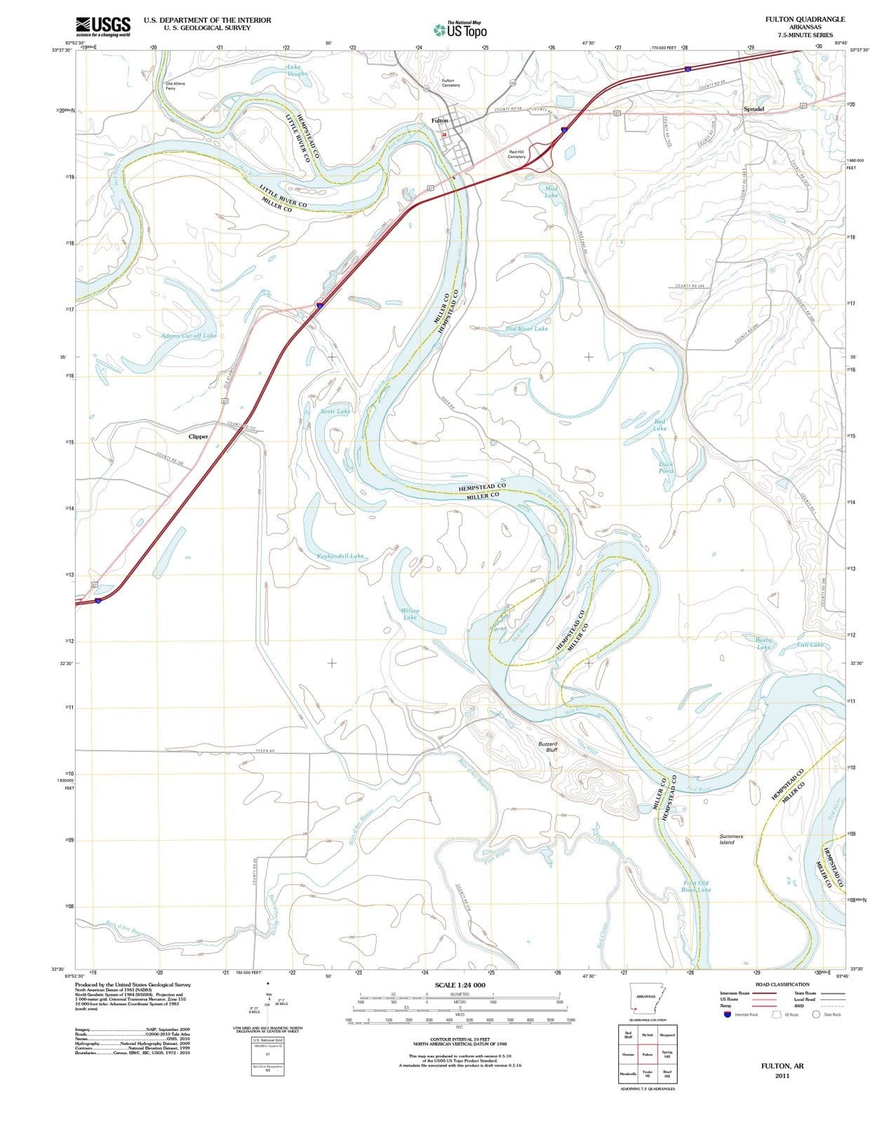 2011 Fulton, AR - Arkansas - USGS Topographic Map