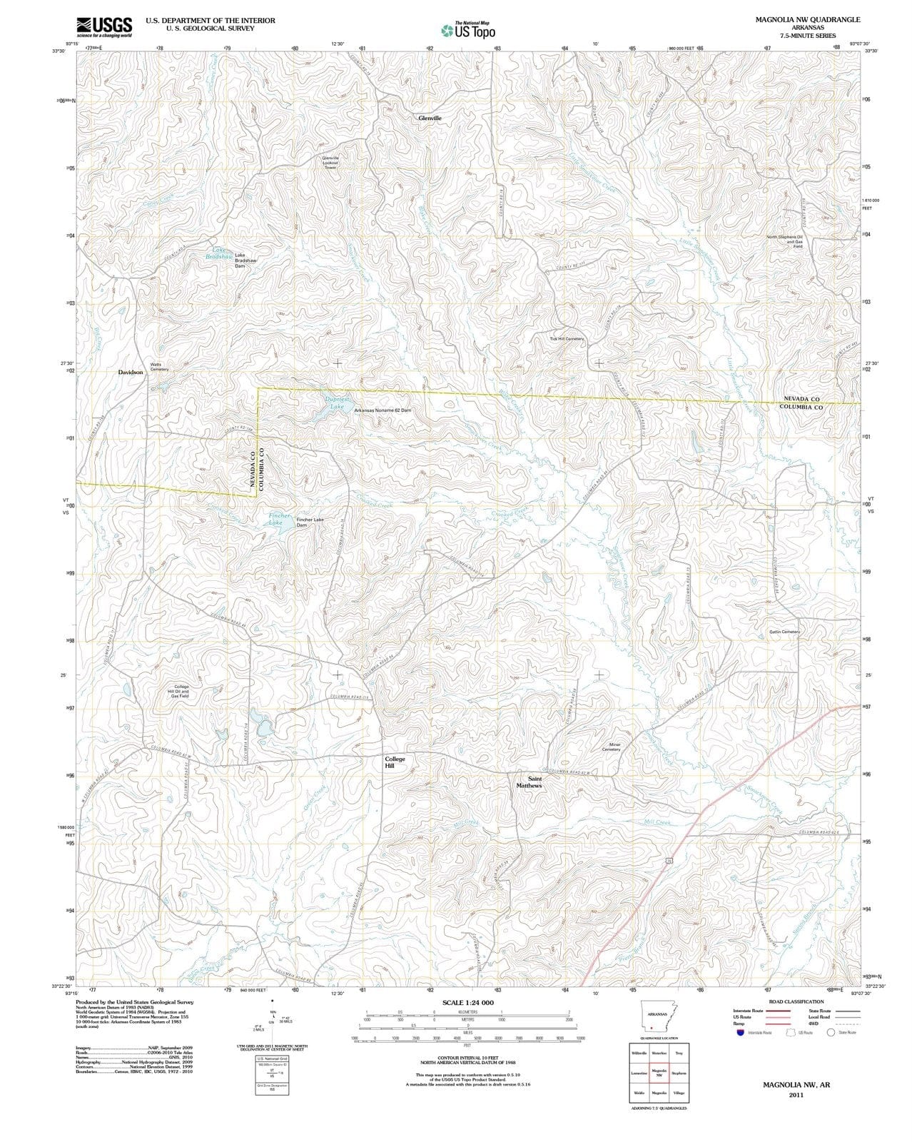 2011 Magnolia, AR - Arkansas - USGS Topographic Map