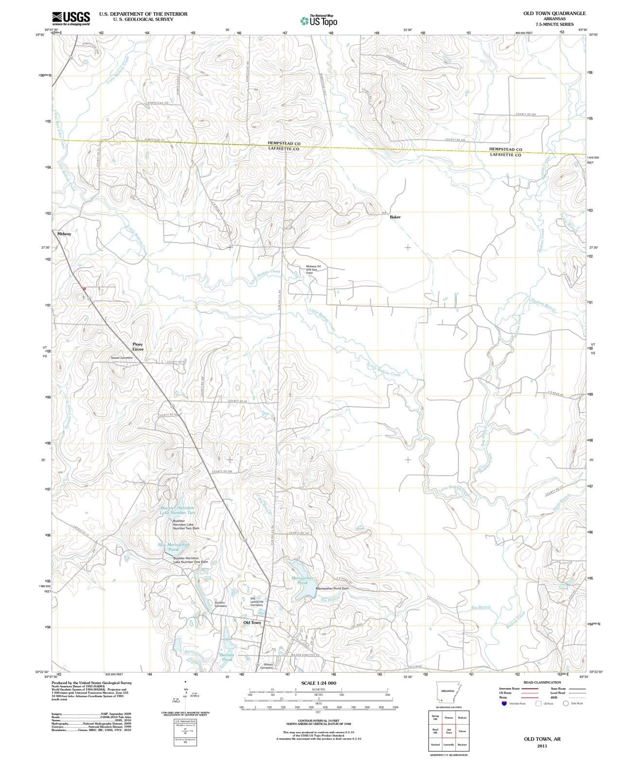 2011 Old Town, AR - Arkansas - USGS Topographic Map