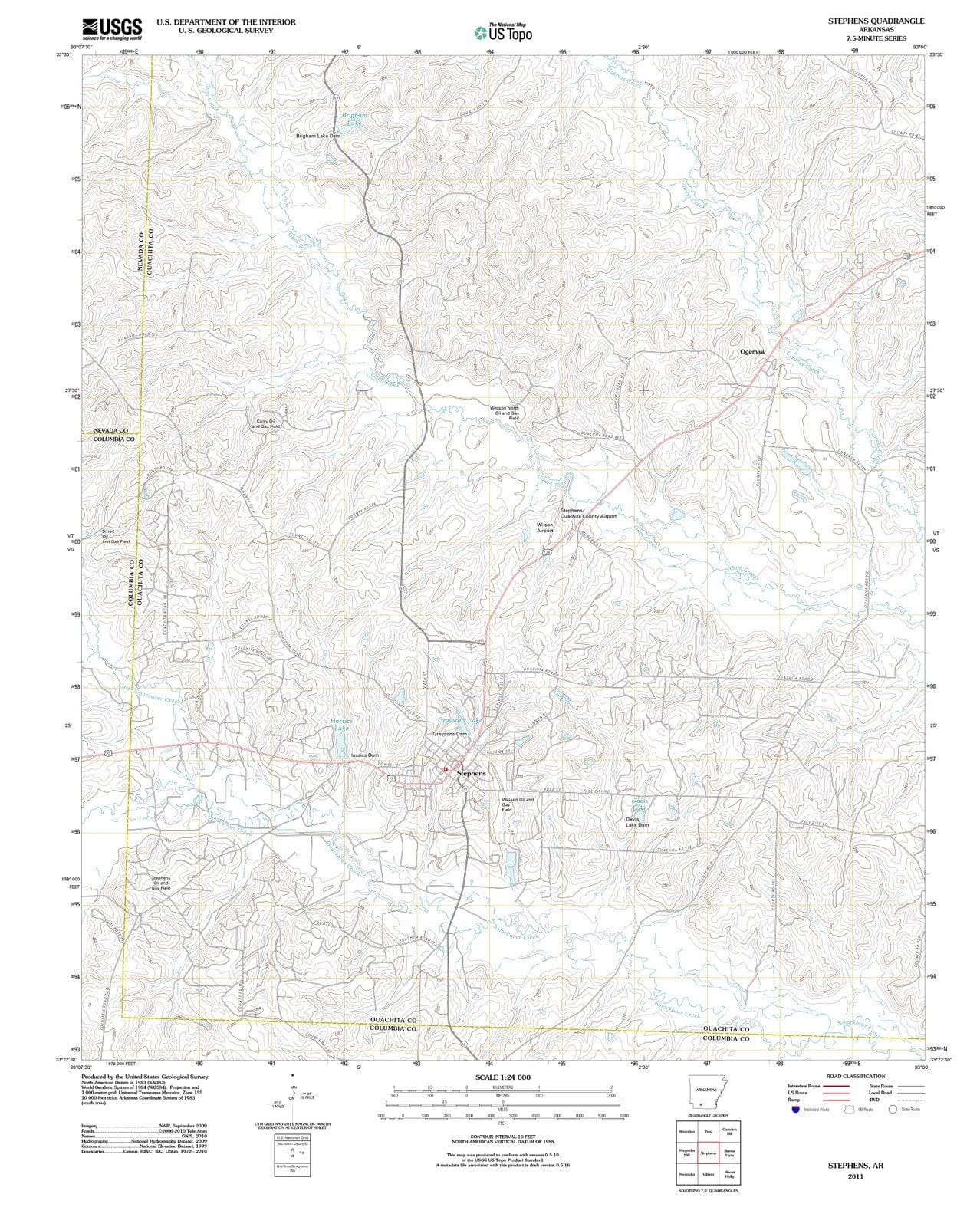 2011 Stephens, AR - Arkansas - USGS Topographic Map
