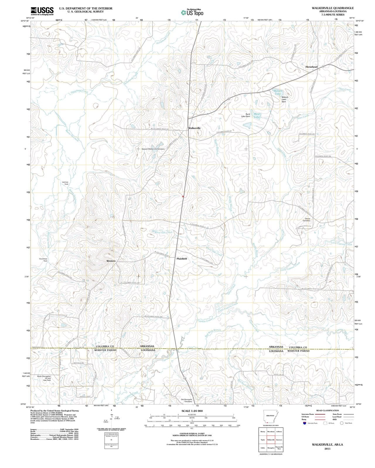 2011 Walkerville, AR - Arkansas - USGS Topographic Map