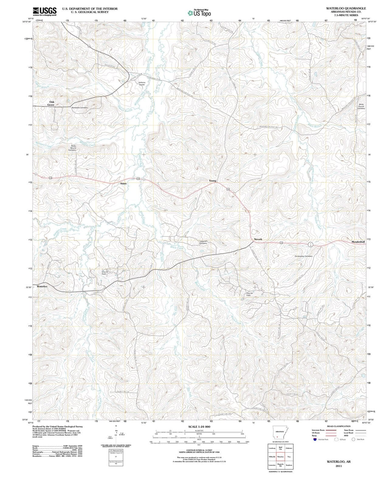 2011 Waterloo, AR - Arkansas - USGS Topographic Map