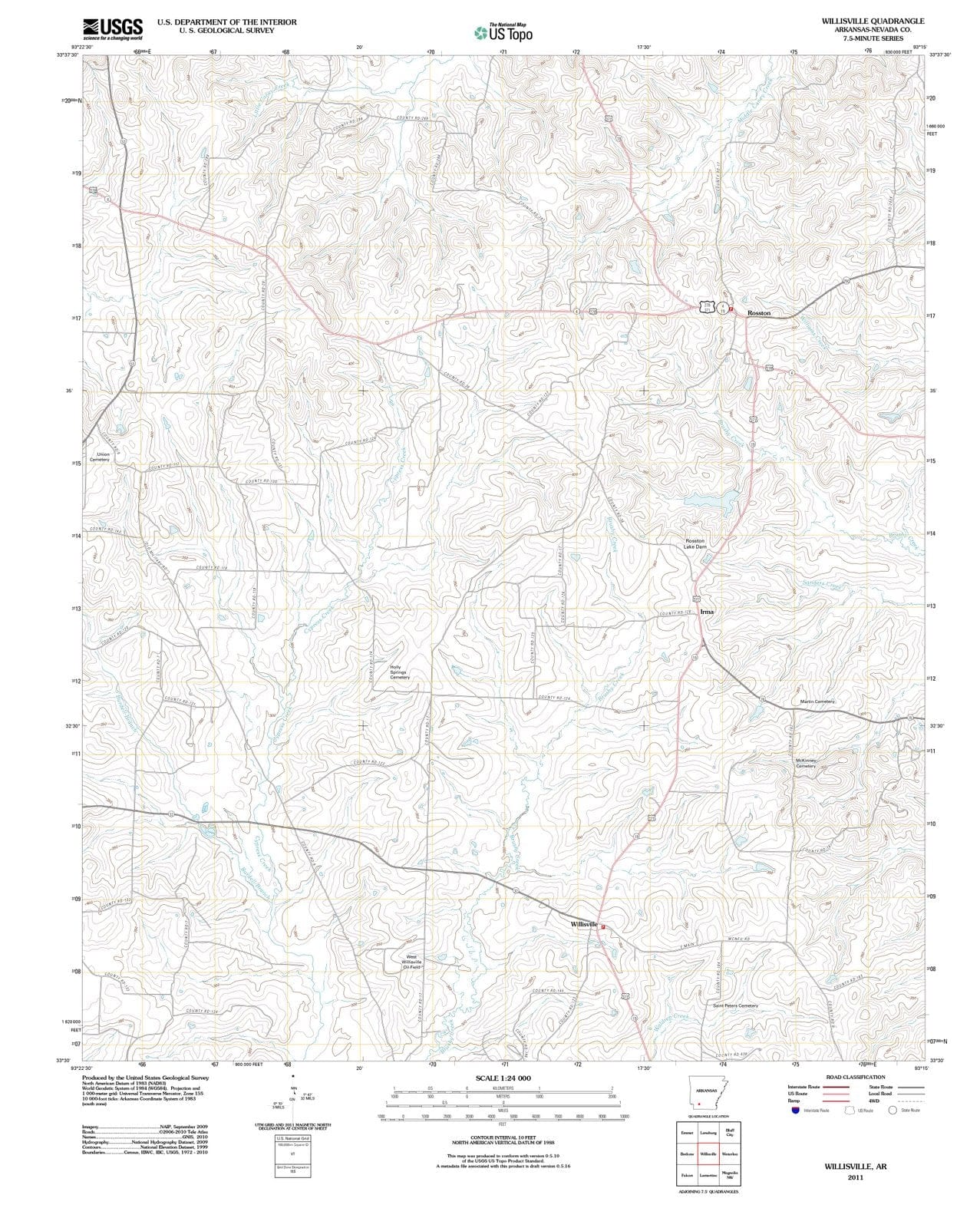 2011 Willisville, AR - Arkansas - USGS Topographic Map