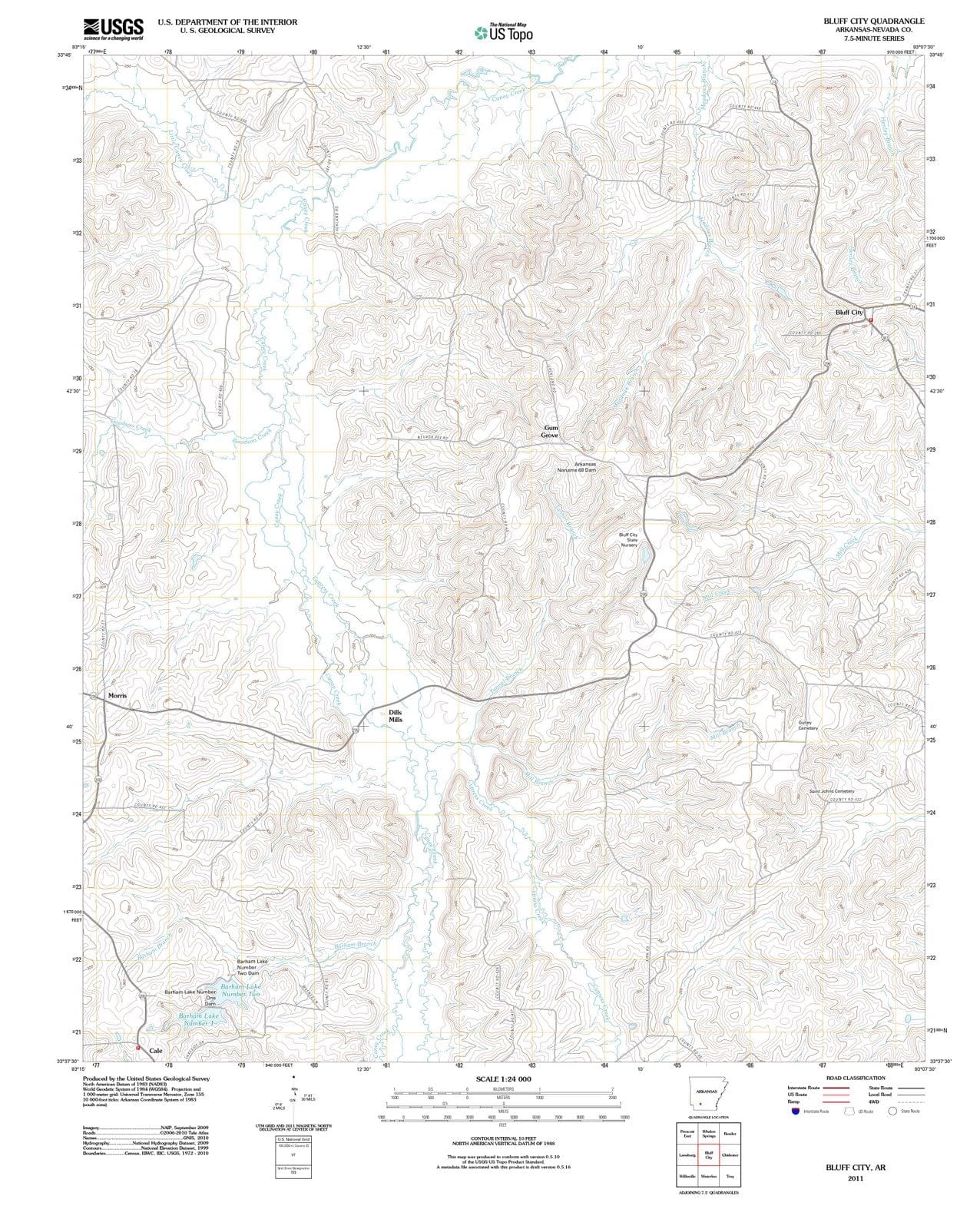 2011 Bluff City, AR - Arkansas - USGS Topographic Map