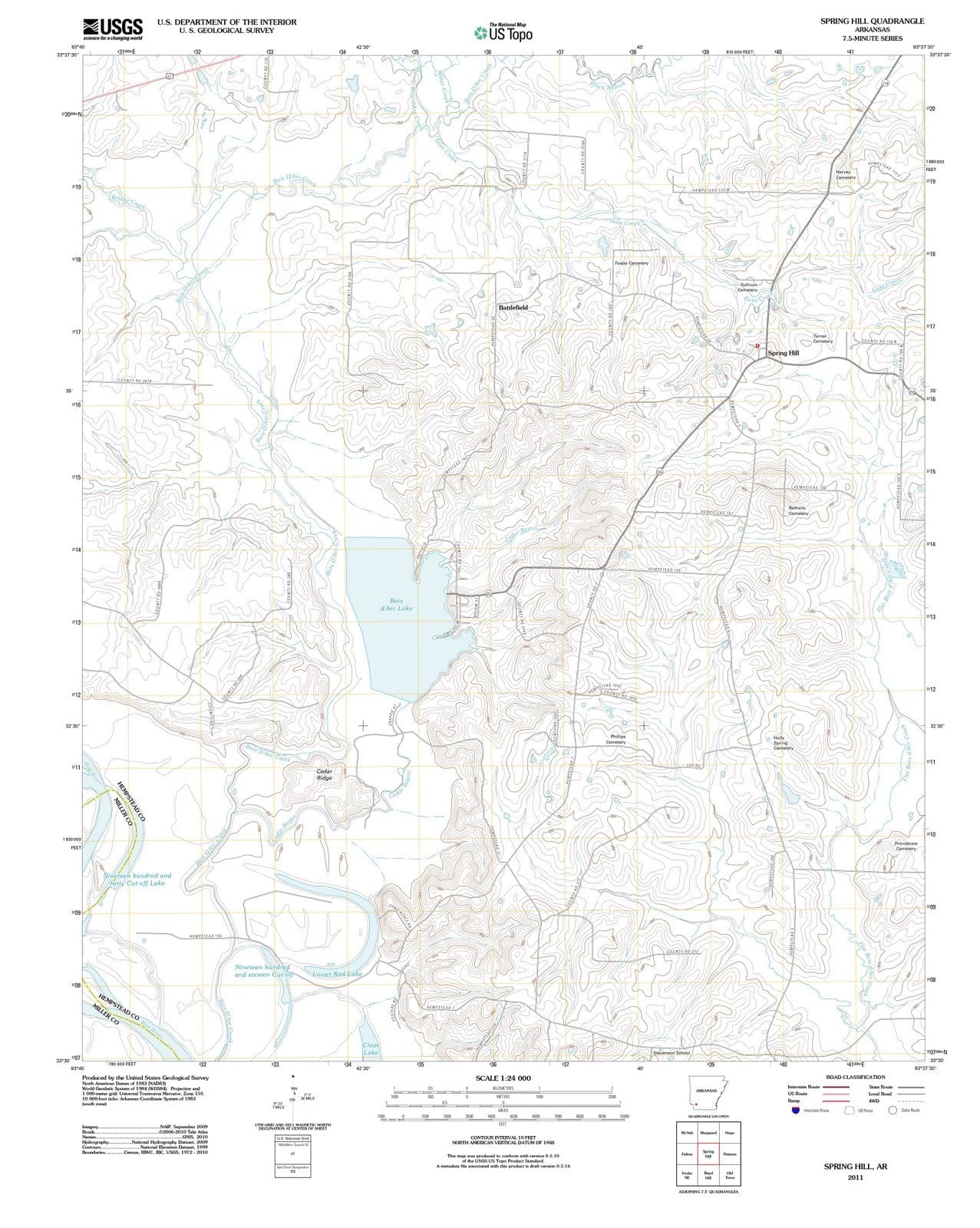 2011 Spring Hill, AR - Arkansas - USGS Topographic Map