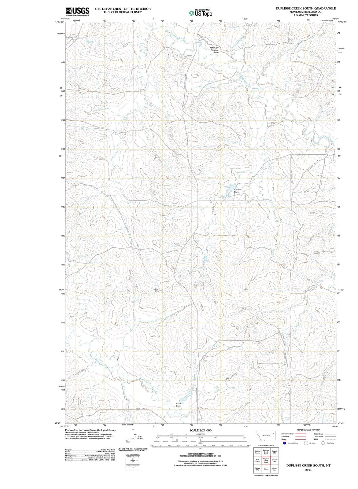 2011 Duplisse Creek South, MT - Montana - USGS Topographic Map