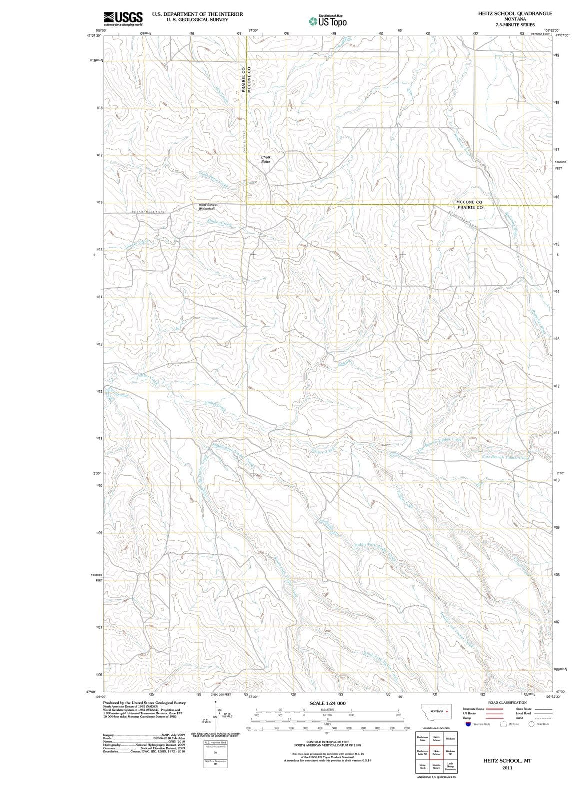 2011 Heitz School, MT - Montana - USGS Topographic Map