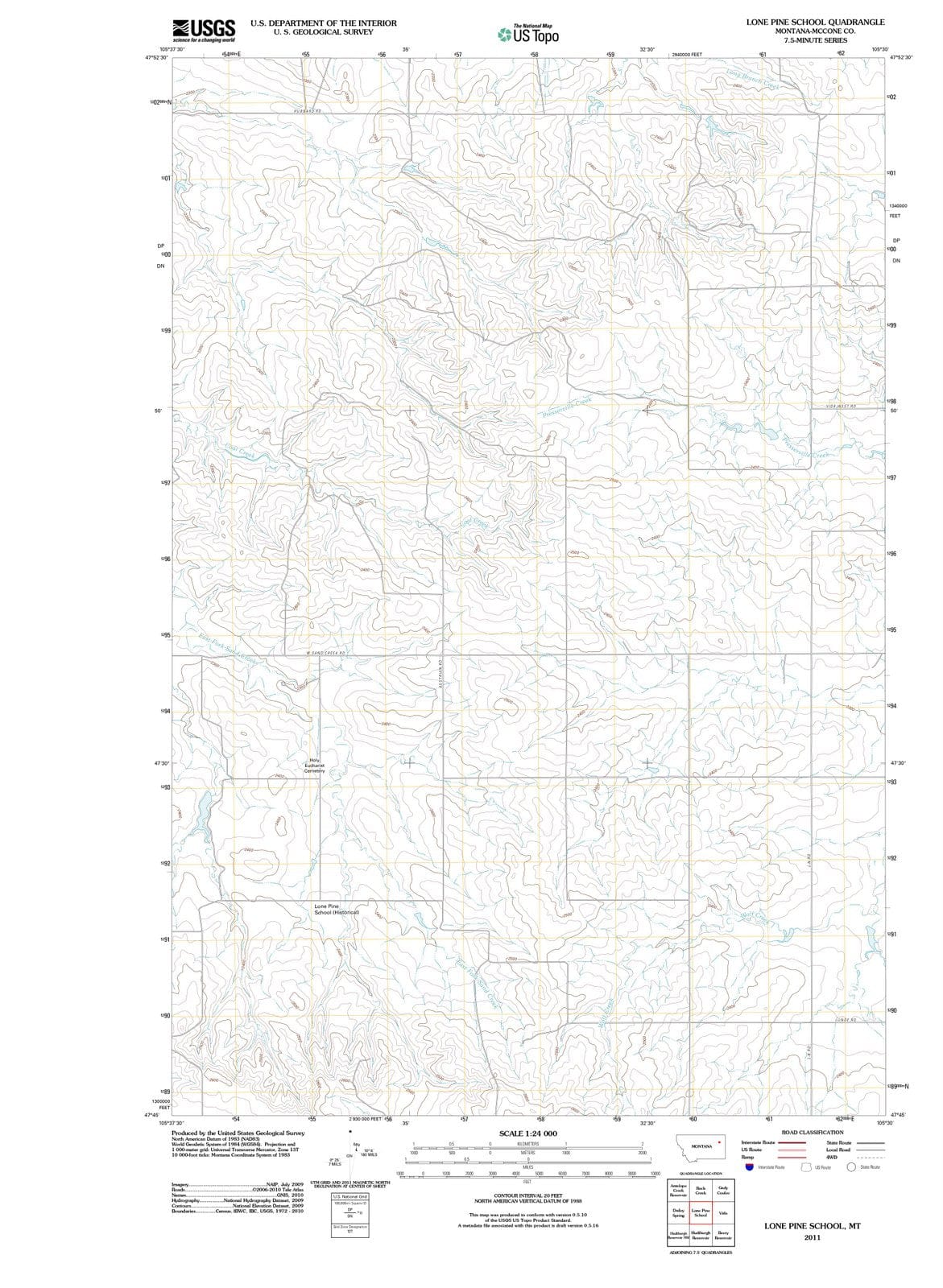 2011 Lone Pine School, MT - Montana - USGS Topographic Map