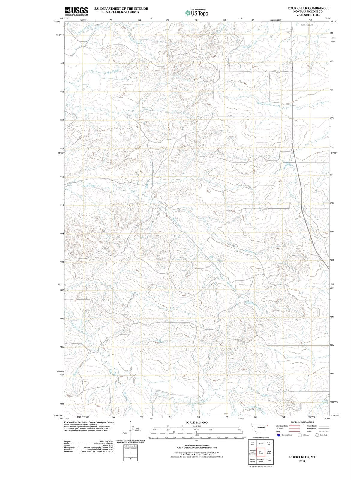 2011 Rock Creek, MT - Montana - USGS Topographic Map