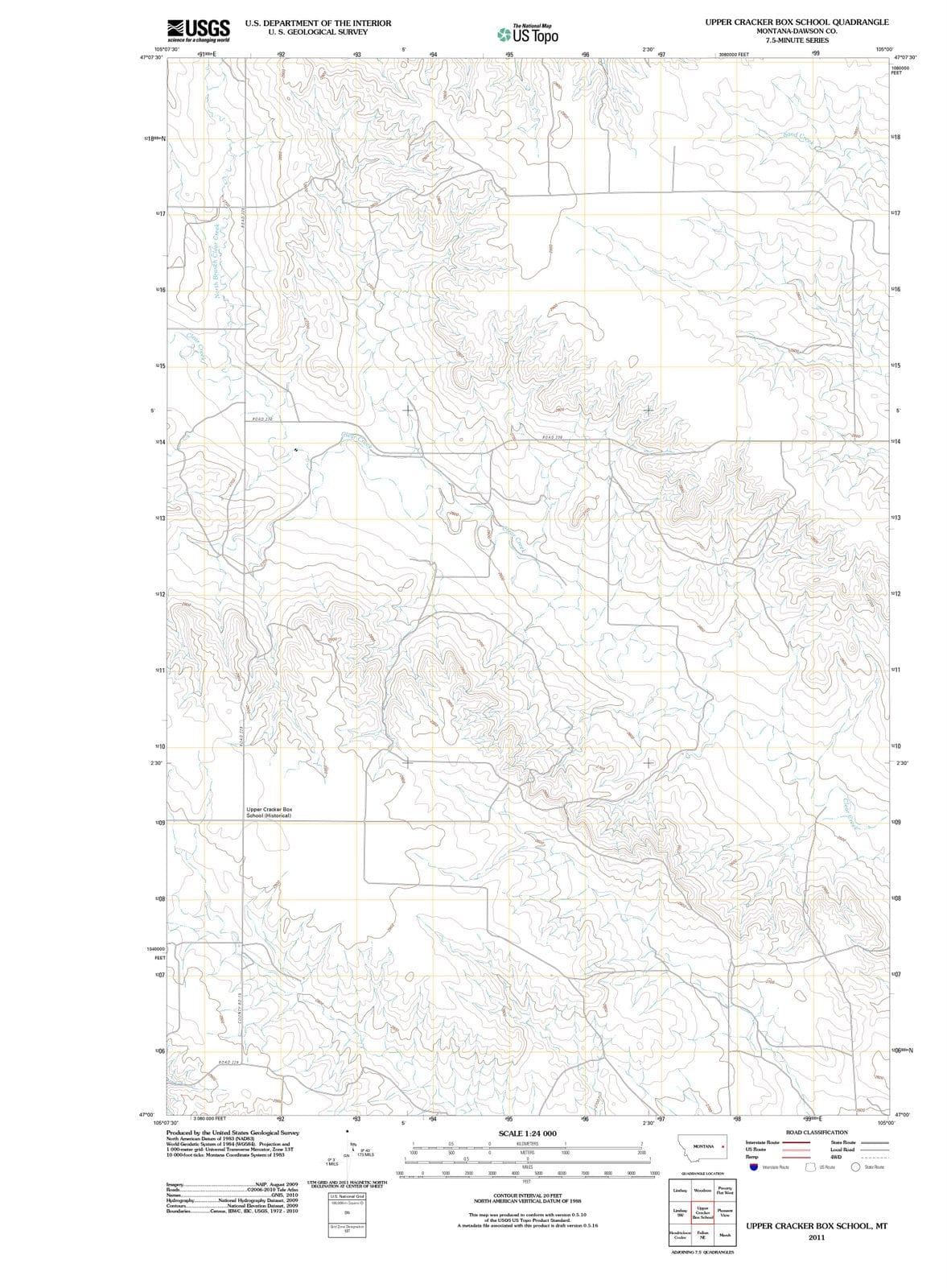 2011 Upper Cracker Box School, MT - Montana - USGS Topographic Map
