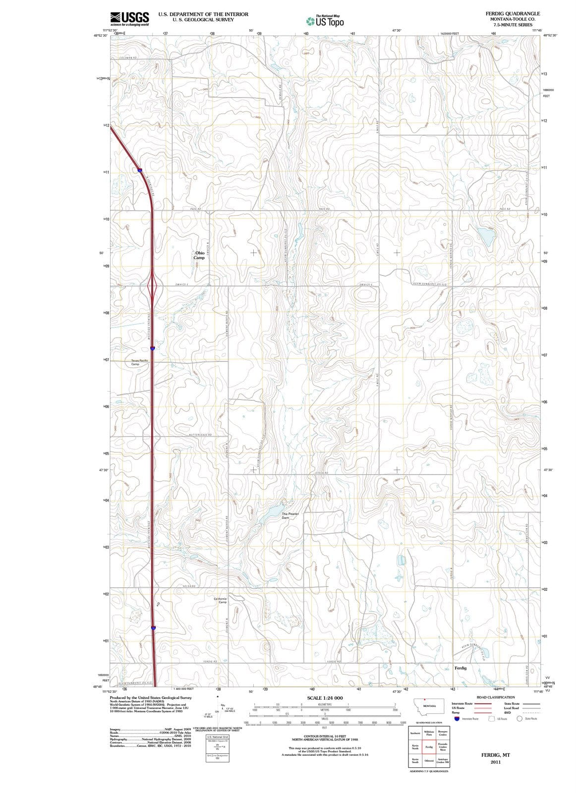 2011 Ferdig, MT - Montana - USGS Topographic Map