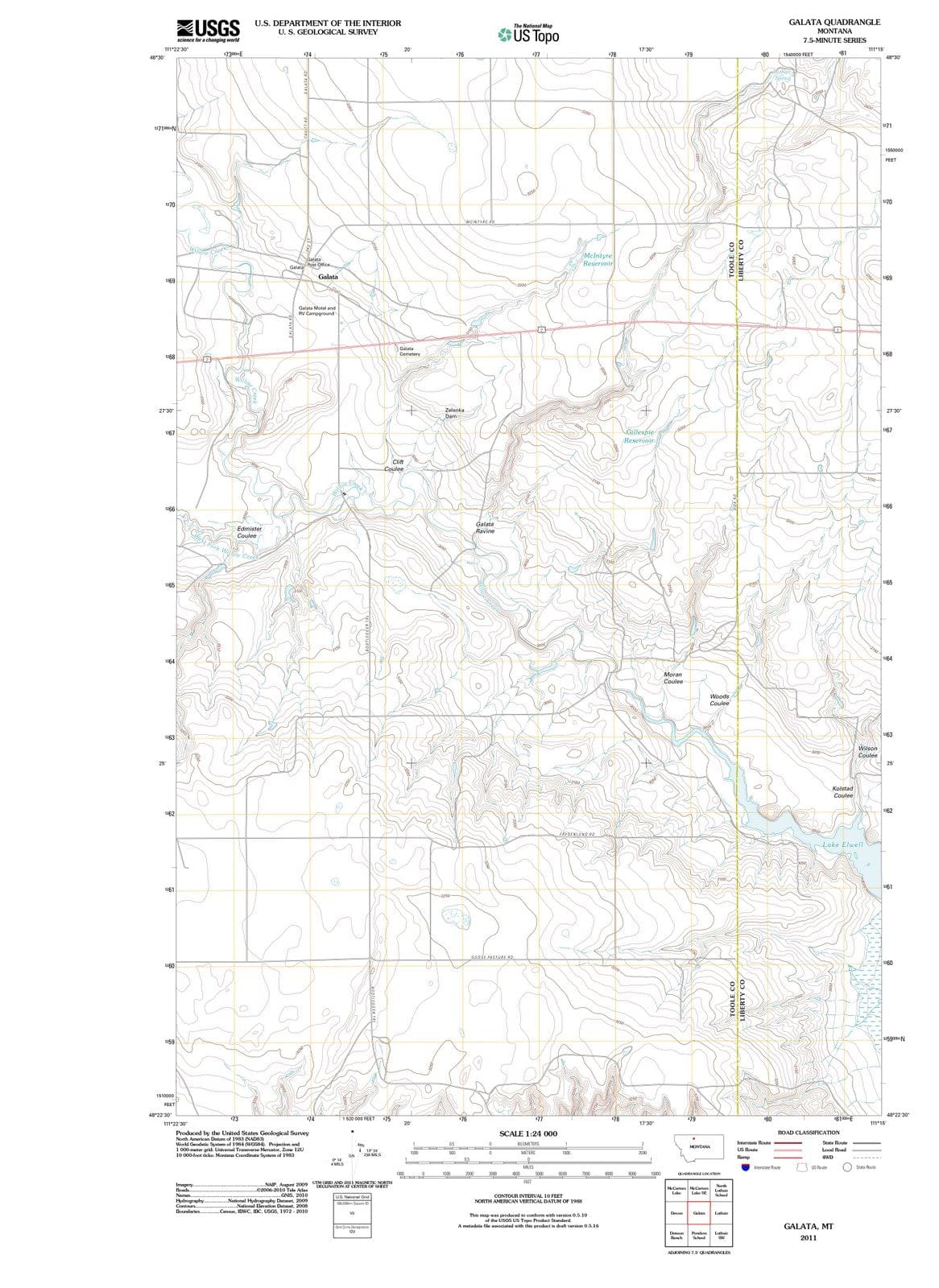 2011 Galata, MT - Montana - USGS Topographic Map