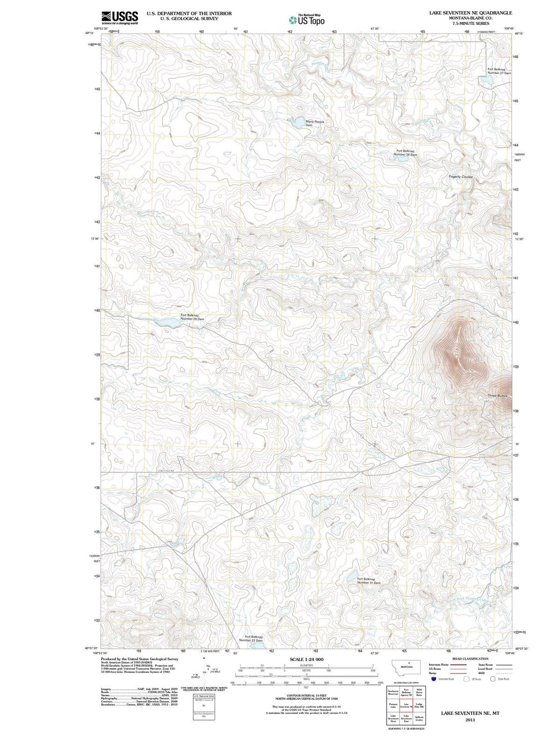 2011 Lakeventeen, MT - Montana - USGS Topographic Map