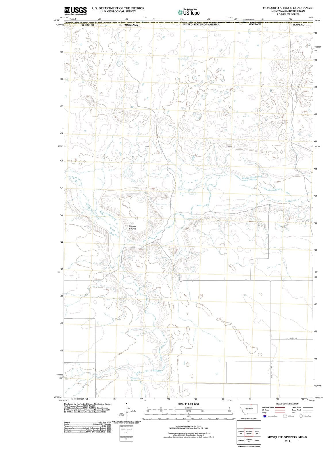 2011 Mosquito Springs, MT - Montana - USGS Topographic Map