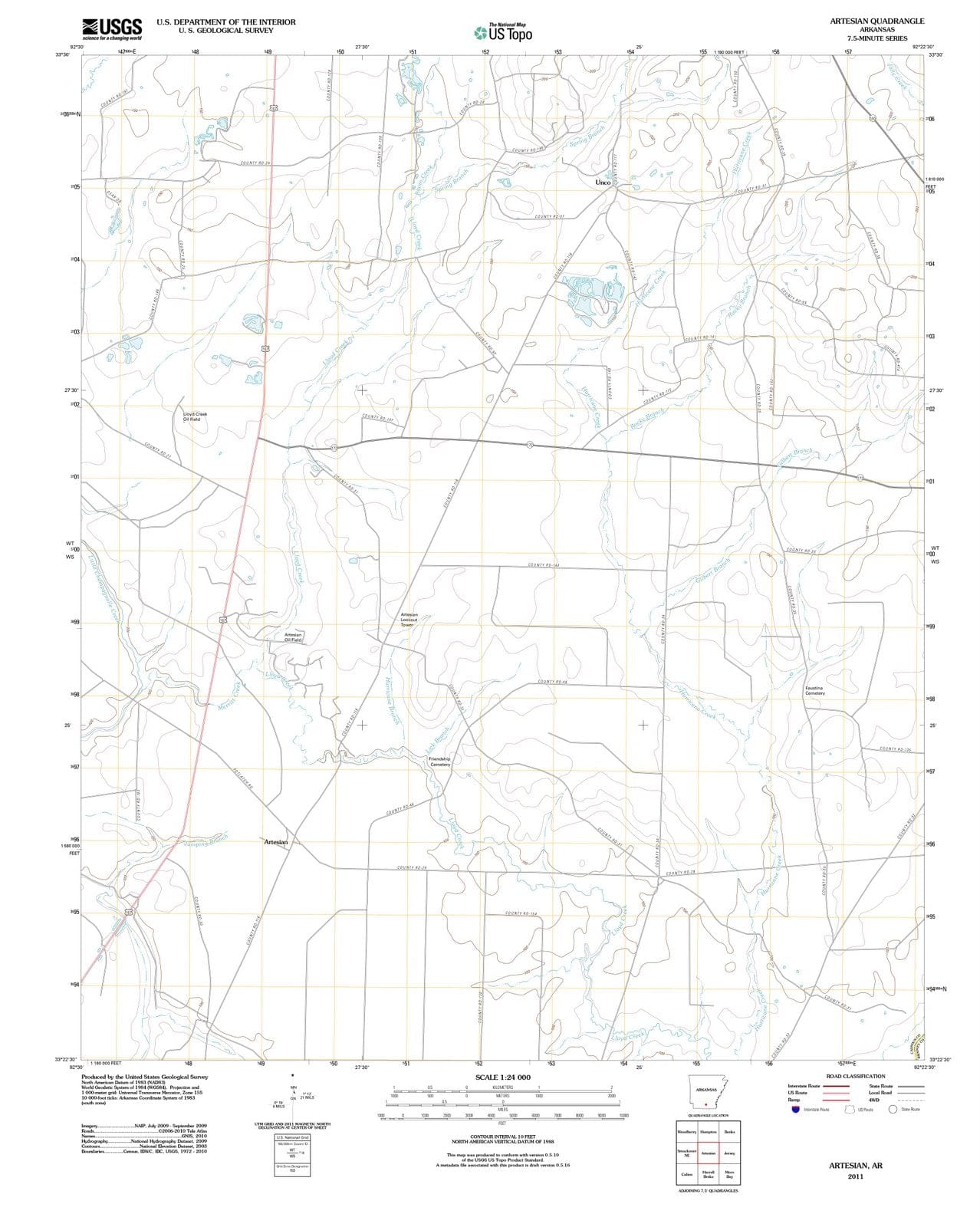2011 Artesian, AR - Arkansas - USGS Topographic Map