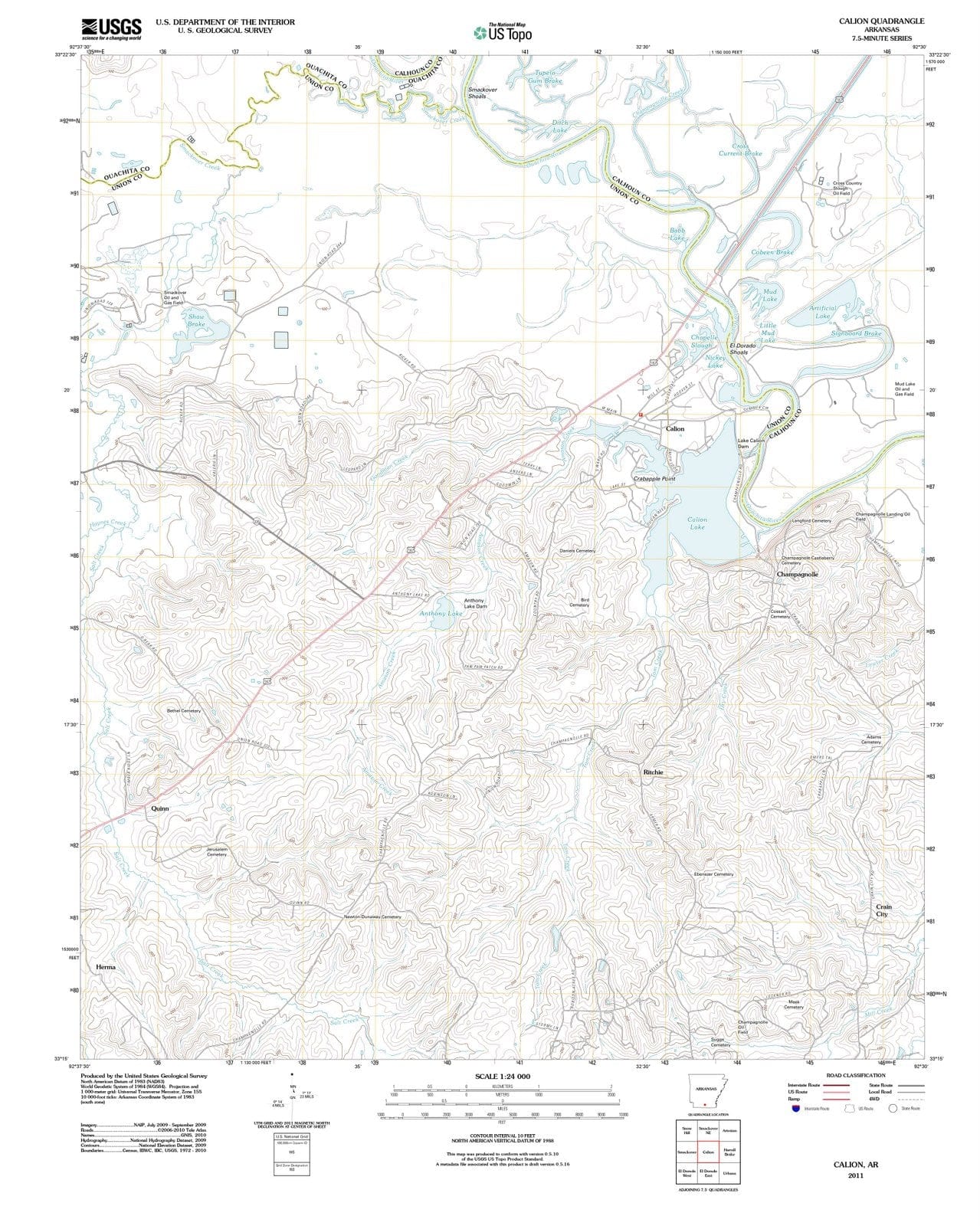 2011 Calion, AR - Arkansas - USGS Topographic Map