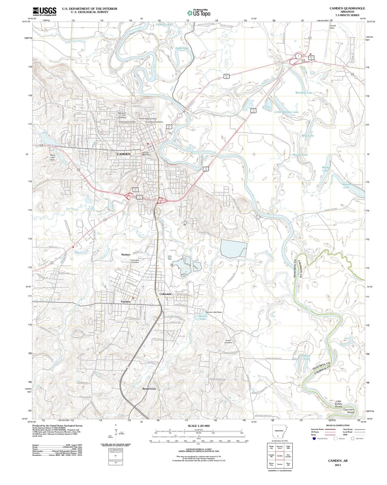 2011 Camden, AR - Arkansas - USGS Topographic Map