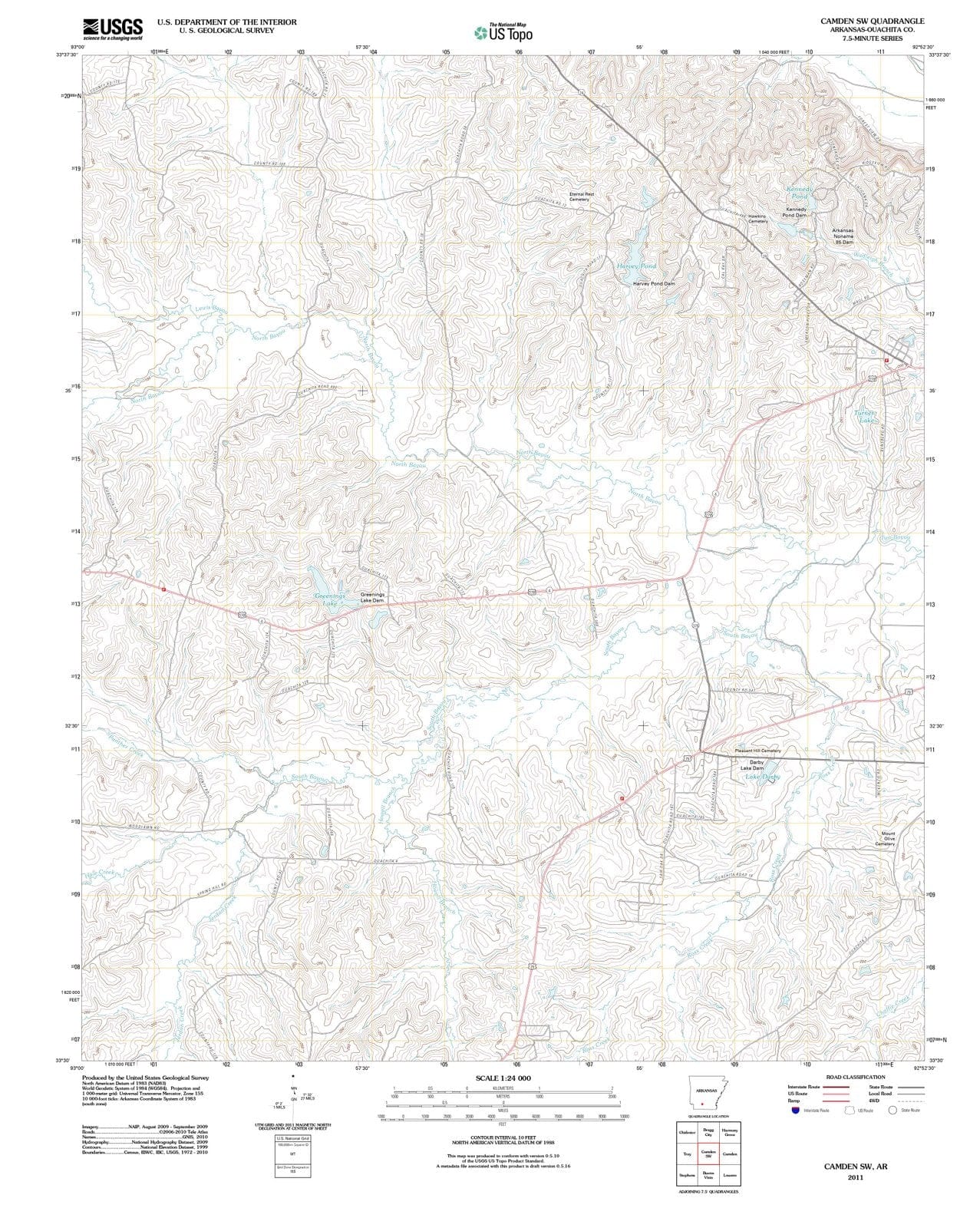 2011 Camden, AR - Arkansas - USGS Topographic Map