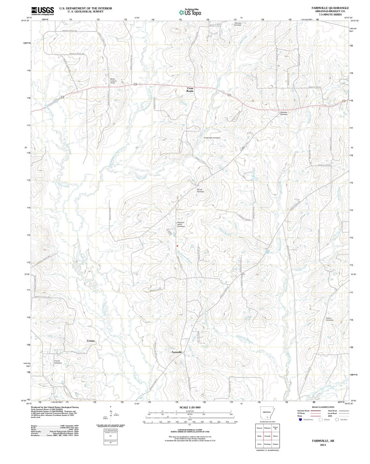 2011 Farmville, AR - Arkansas - USGS Topographic Map