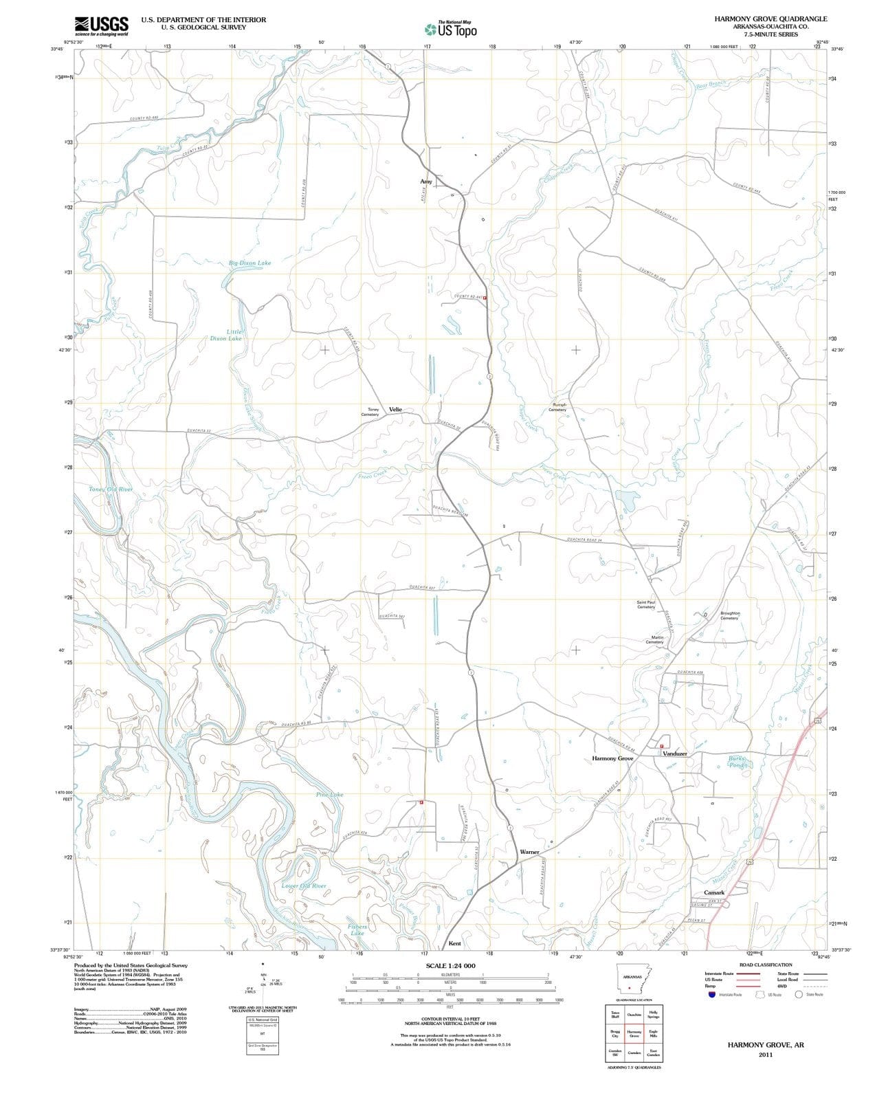 2011 Harmony Grove, AR - Arkansas - USGS Topographic Map