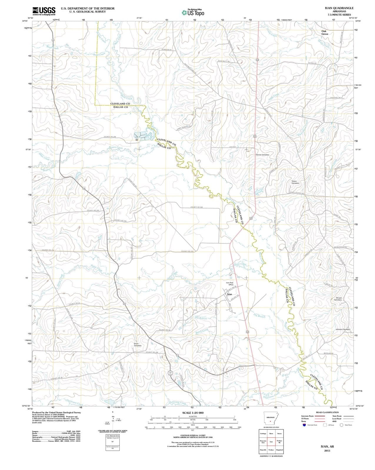 2011 Ivan, AR - Arkansas - USGS Topographic Map