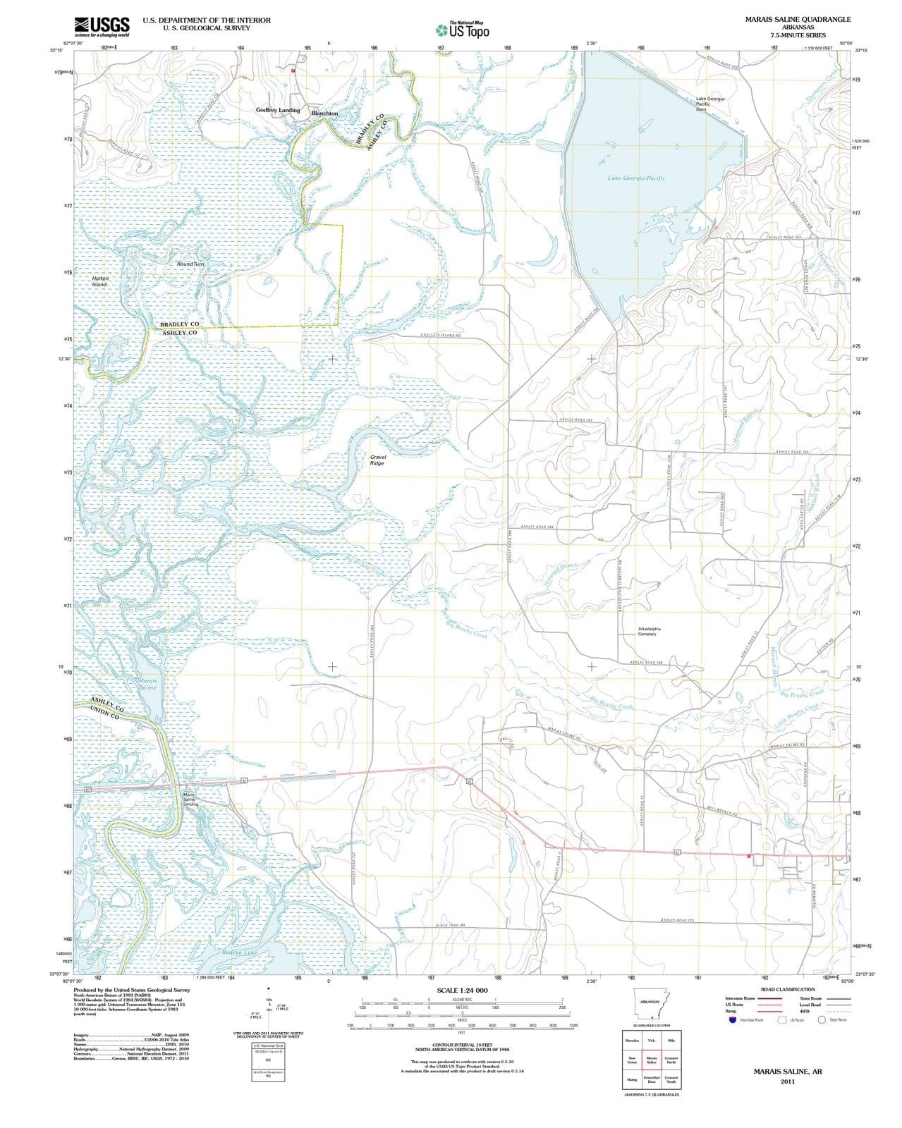 2011 Marais Saline, AR - Arkansas - USGS Topographic Map