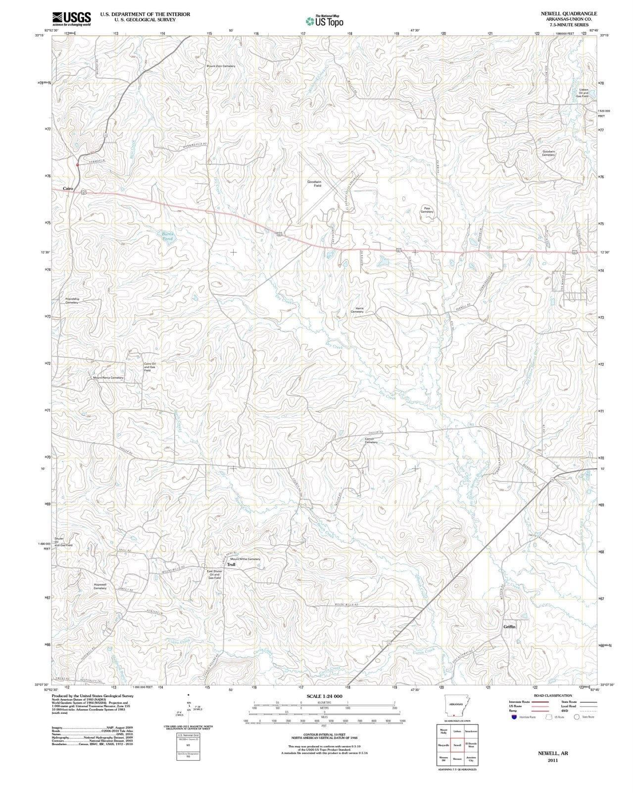 2011 Newell, AR - Arkansas - USGS Topographic Map