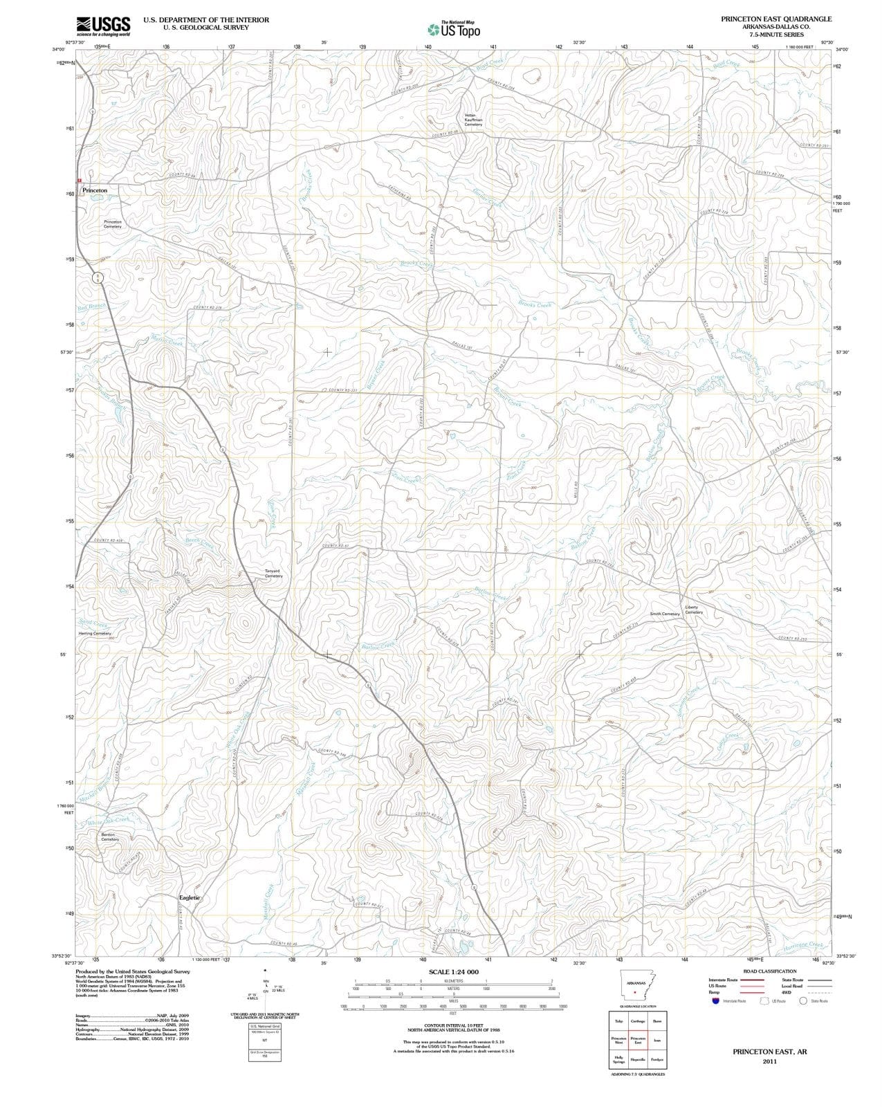 2011 Princeton East, AR - Arkansas - USGS Topographic Map