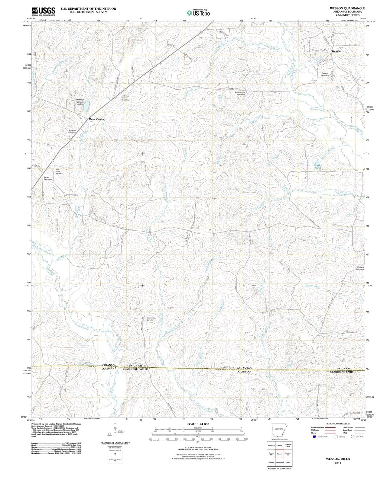 2011 Wesson, AR - Arkansas - USGS Topographic Map