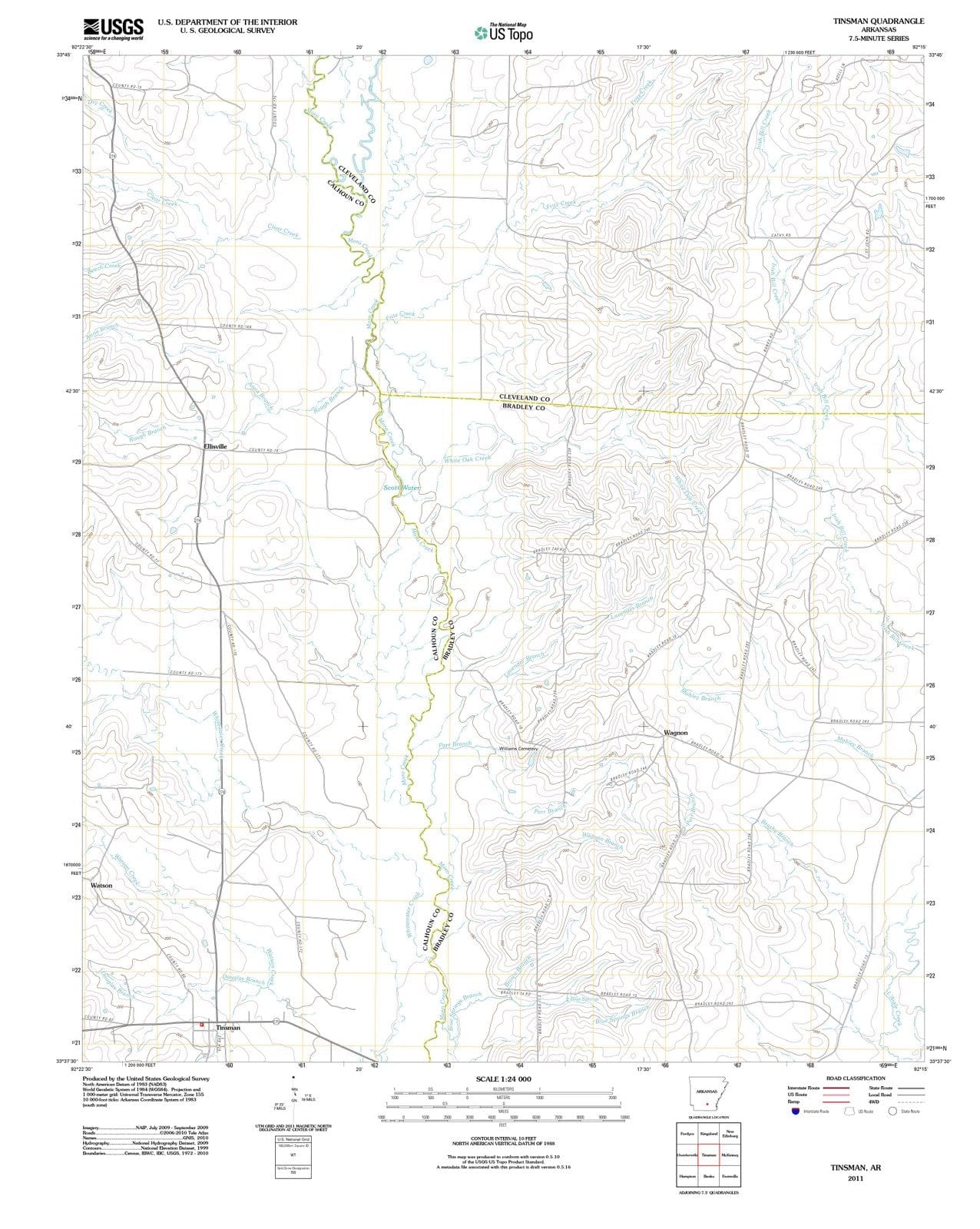 2011 Tinsman, AR - Arkansas - USGS Topographic Map