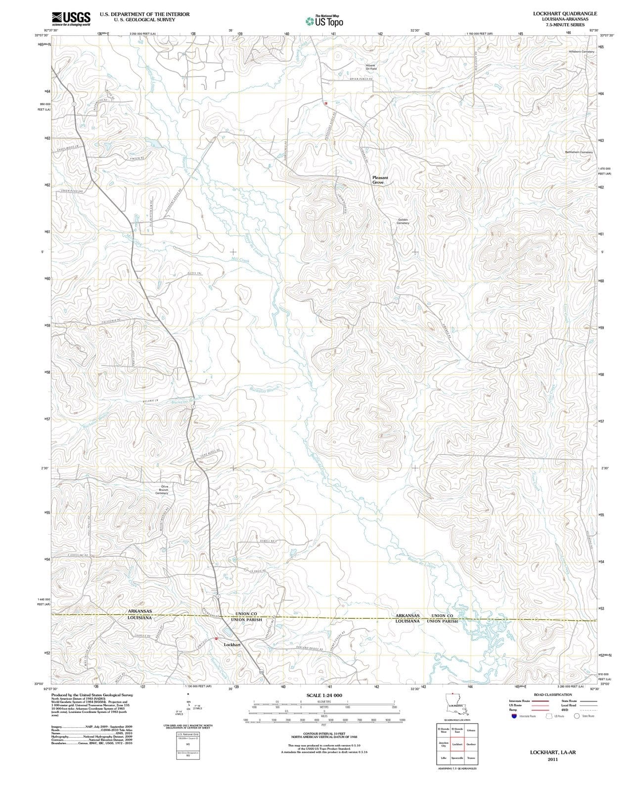 2011 Lockhart, LA - Louisiana - USGS Topographic Map